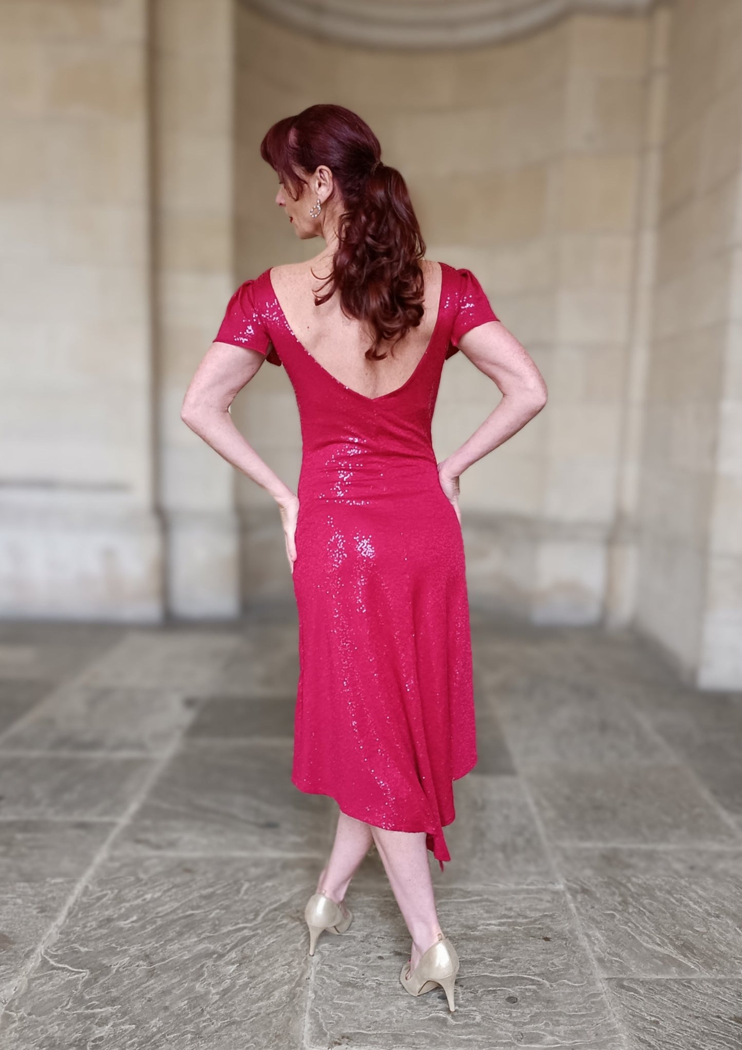 VERUSHKA Red sequenced dress