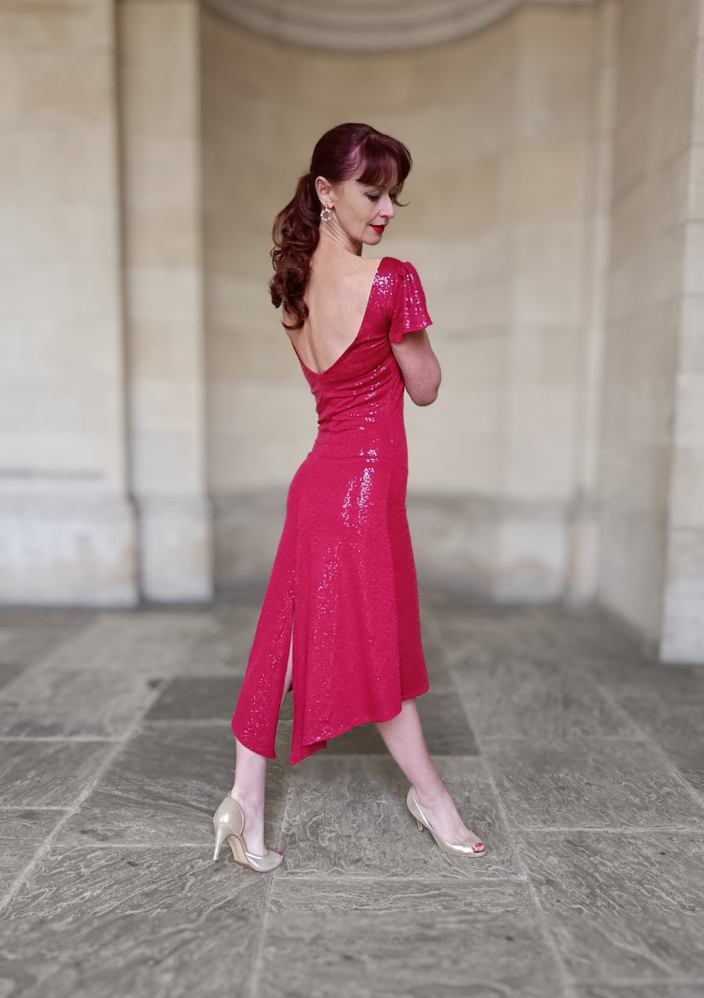 VERUSHKA Red sequenced dress