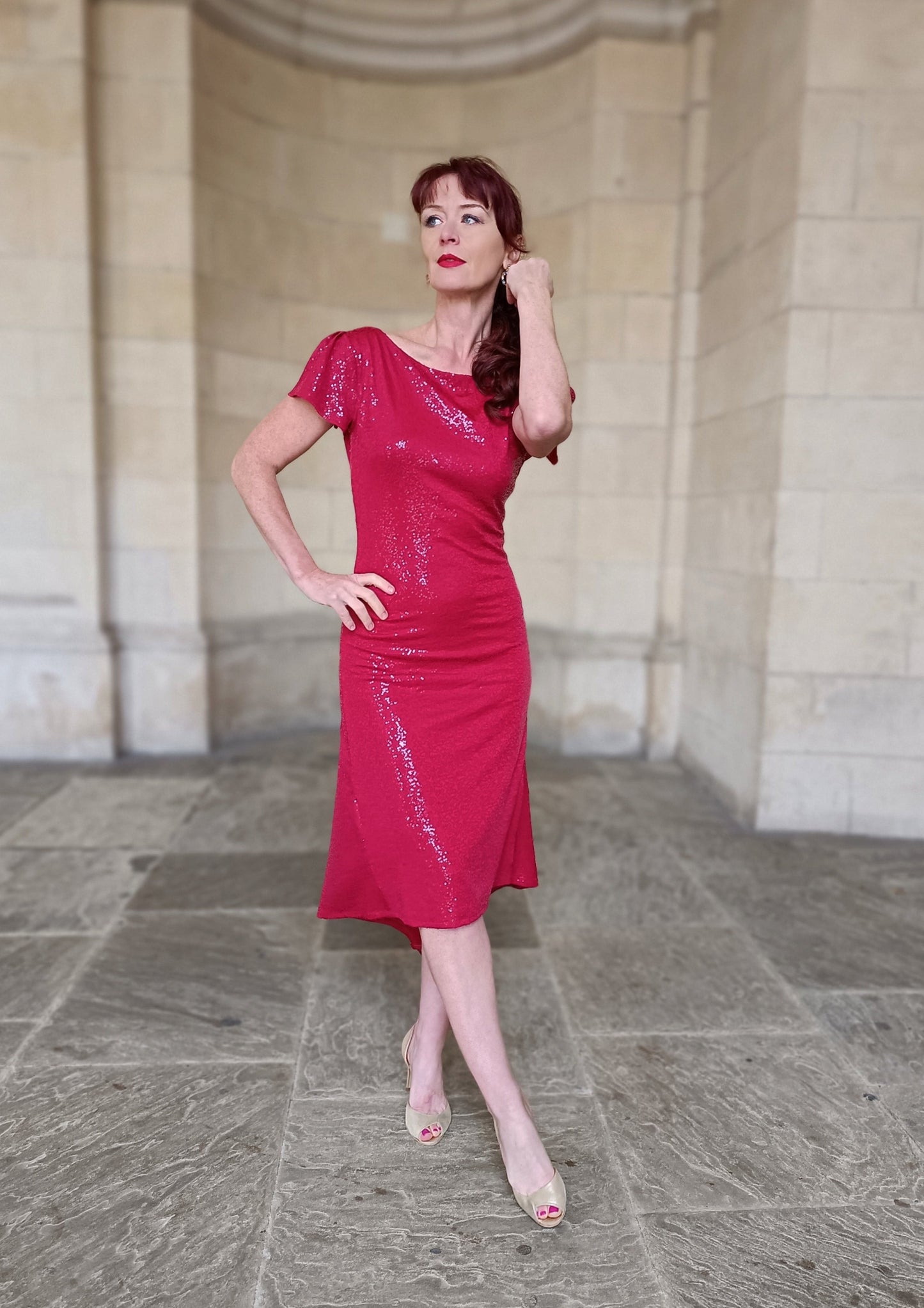 VERUSHKA Red sequenced dress