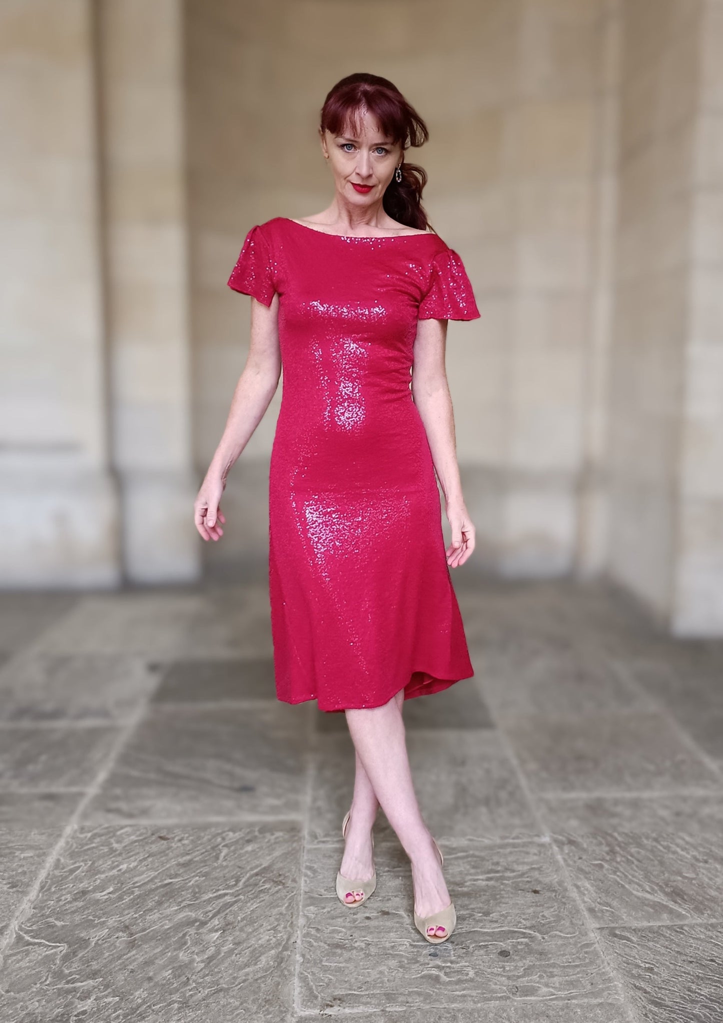 VERUSHKA Red sequenced dress