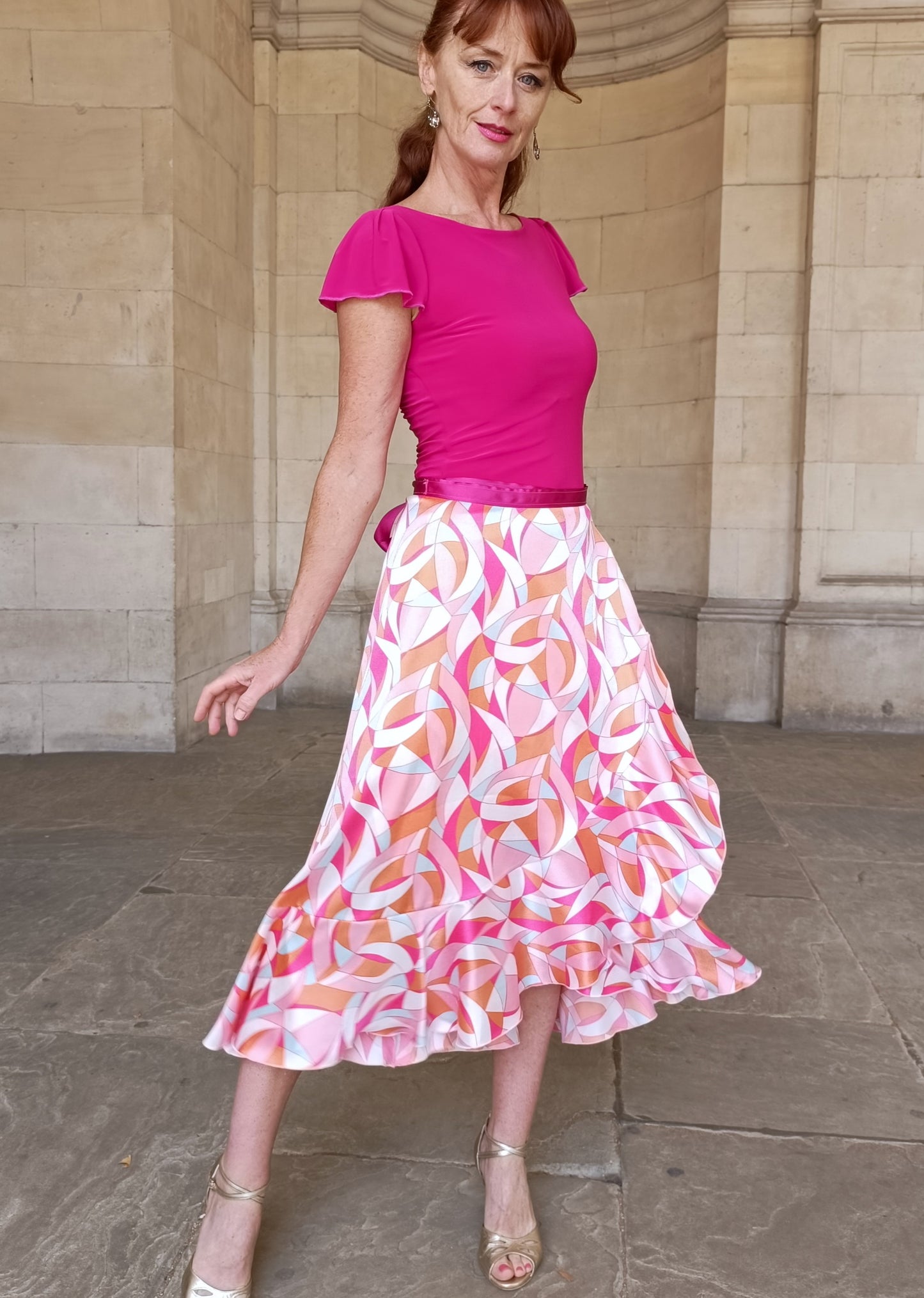 Wrap Satin Skirt Harlequin
