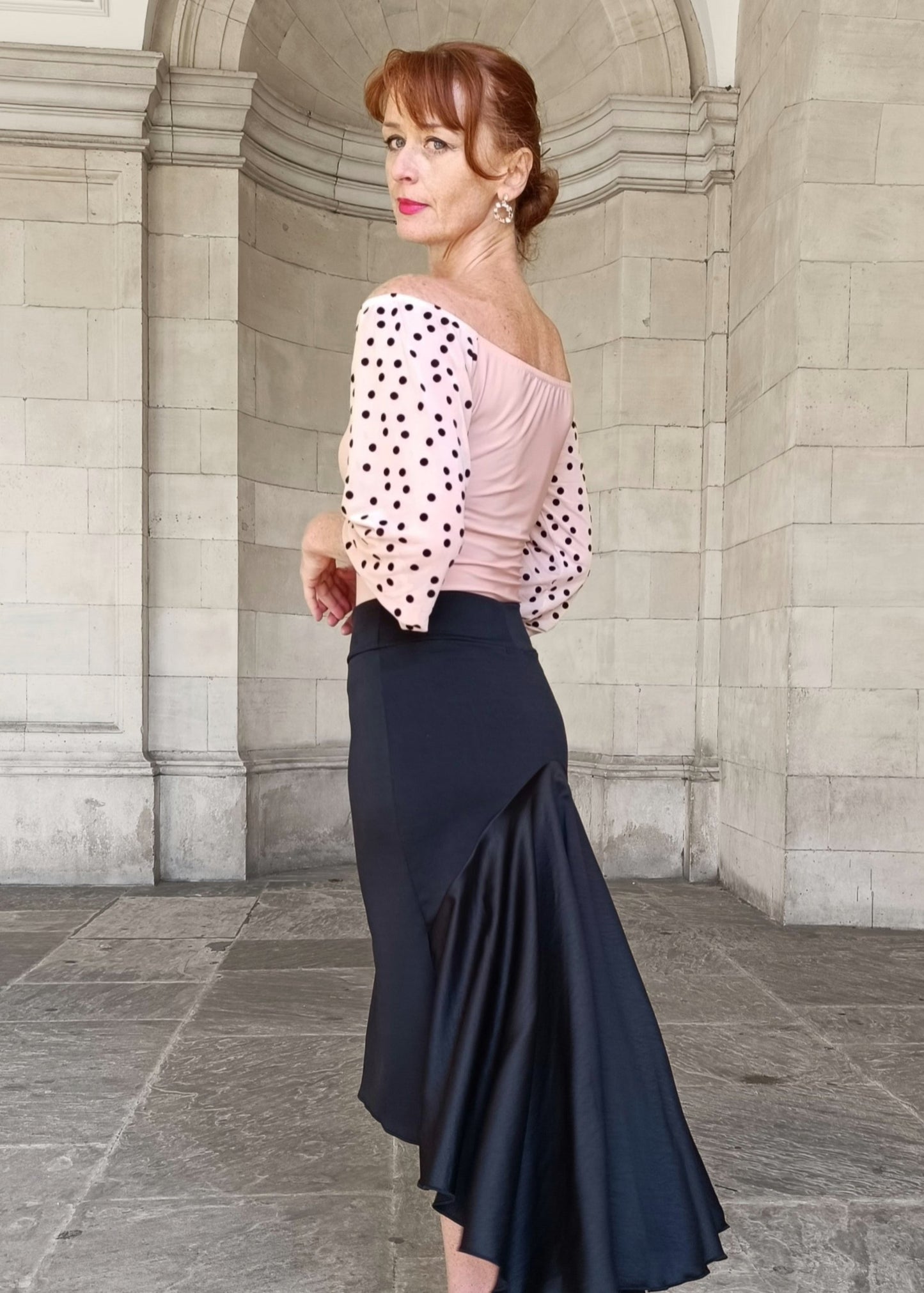 CAMILLE Tango top with mesh sleeves