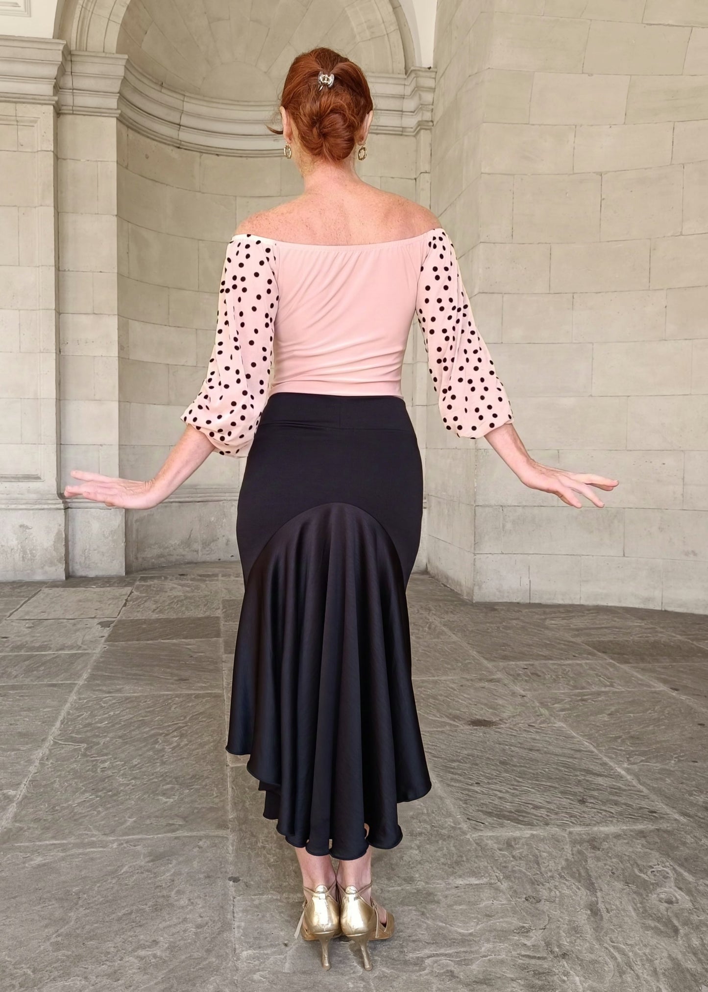 CAMILLE Tango top with mesh sleeves