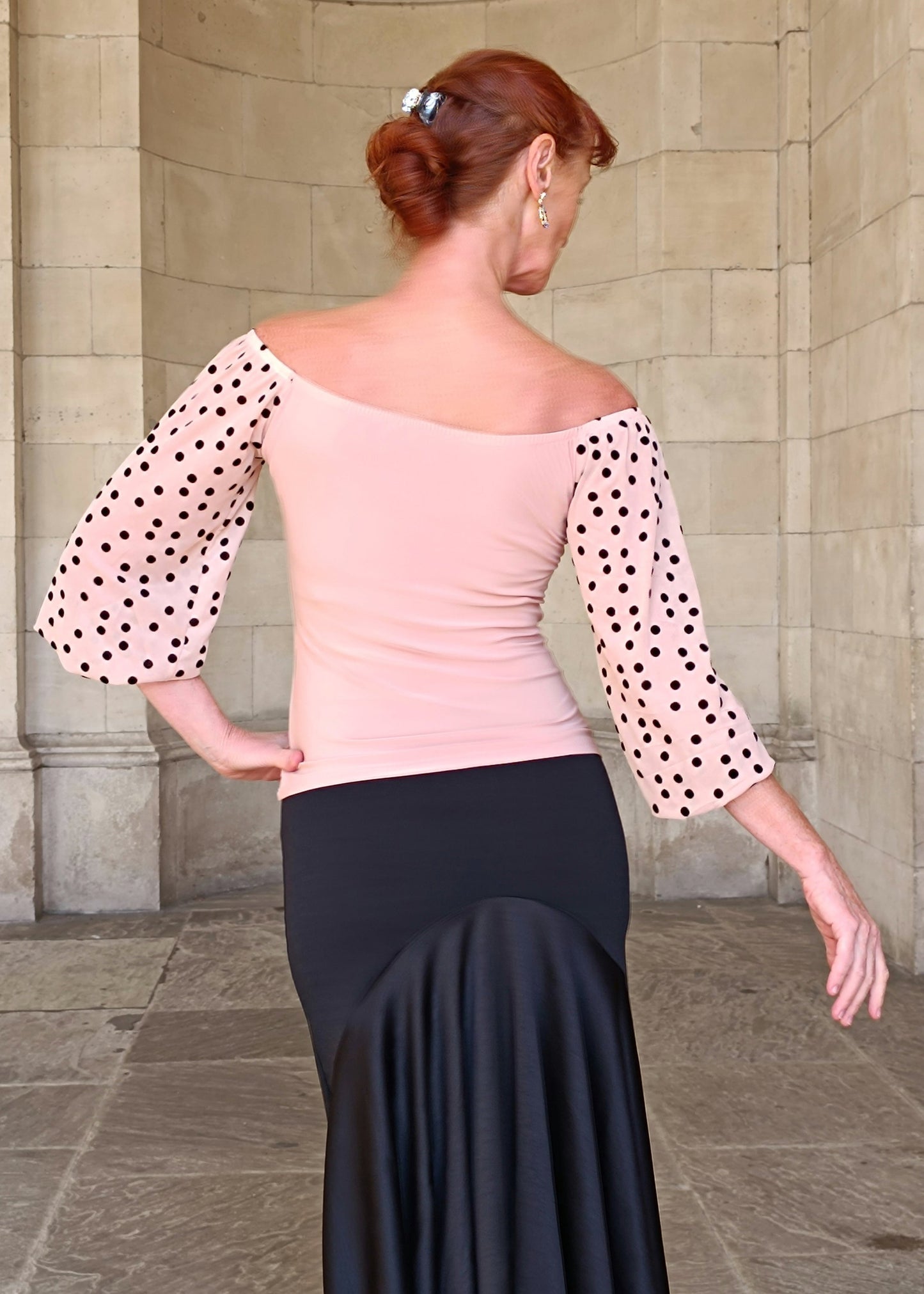 CAMILLE Tango top with mesh sleeves