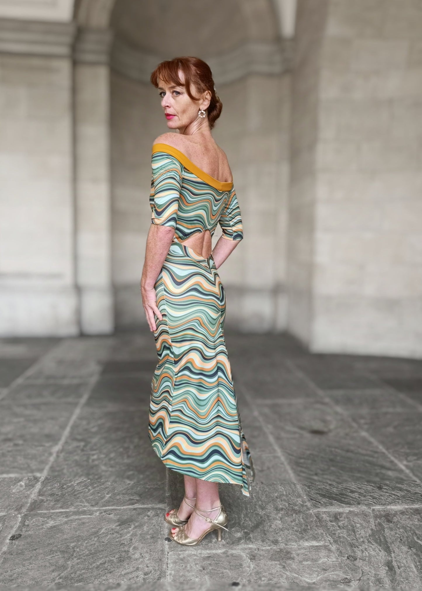 DESPINA Tango Bardot dress
