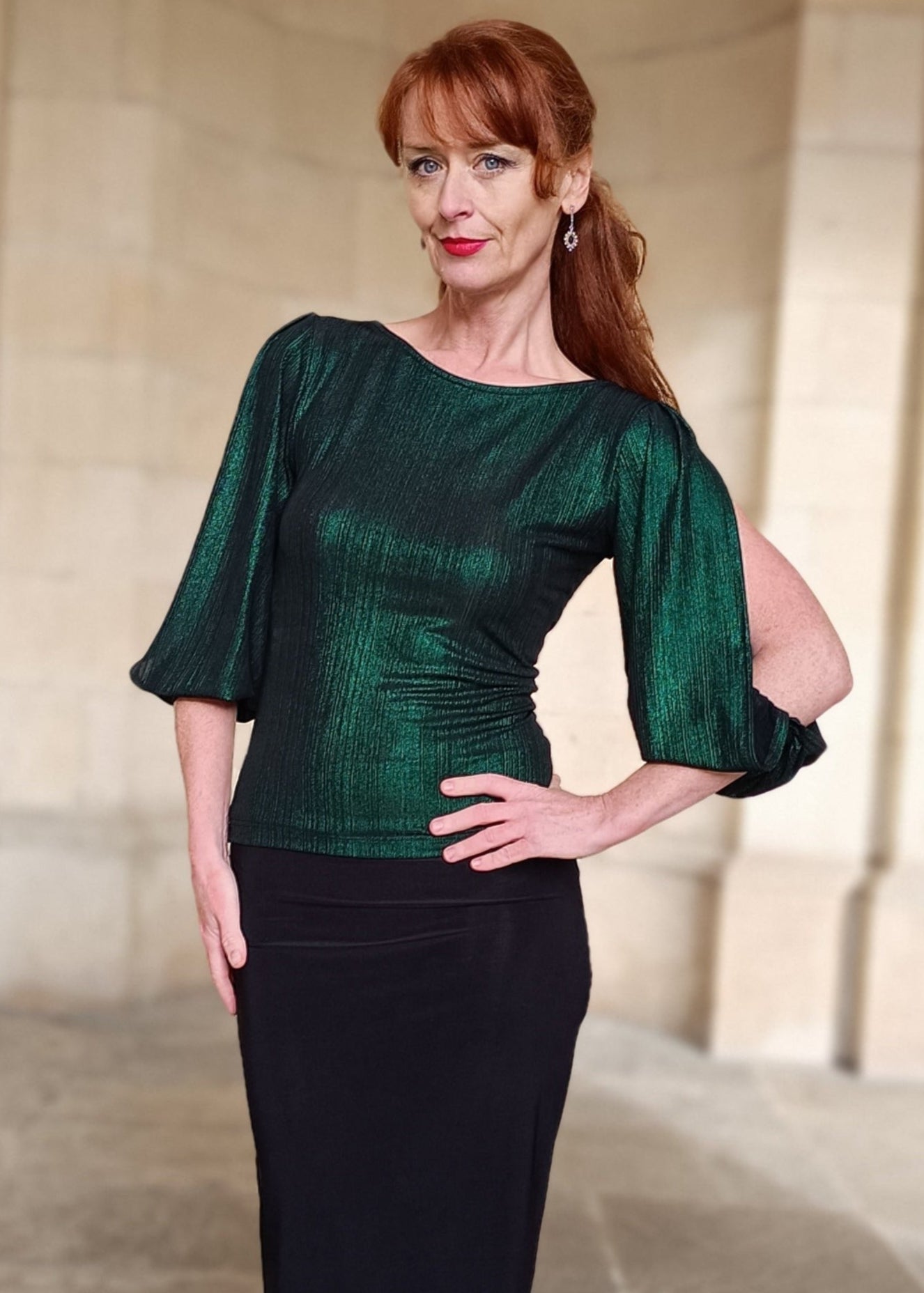 OBERON Tango top with open sleeves