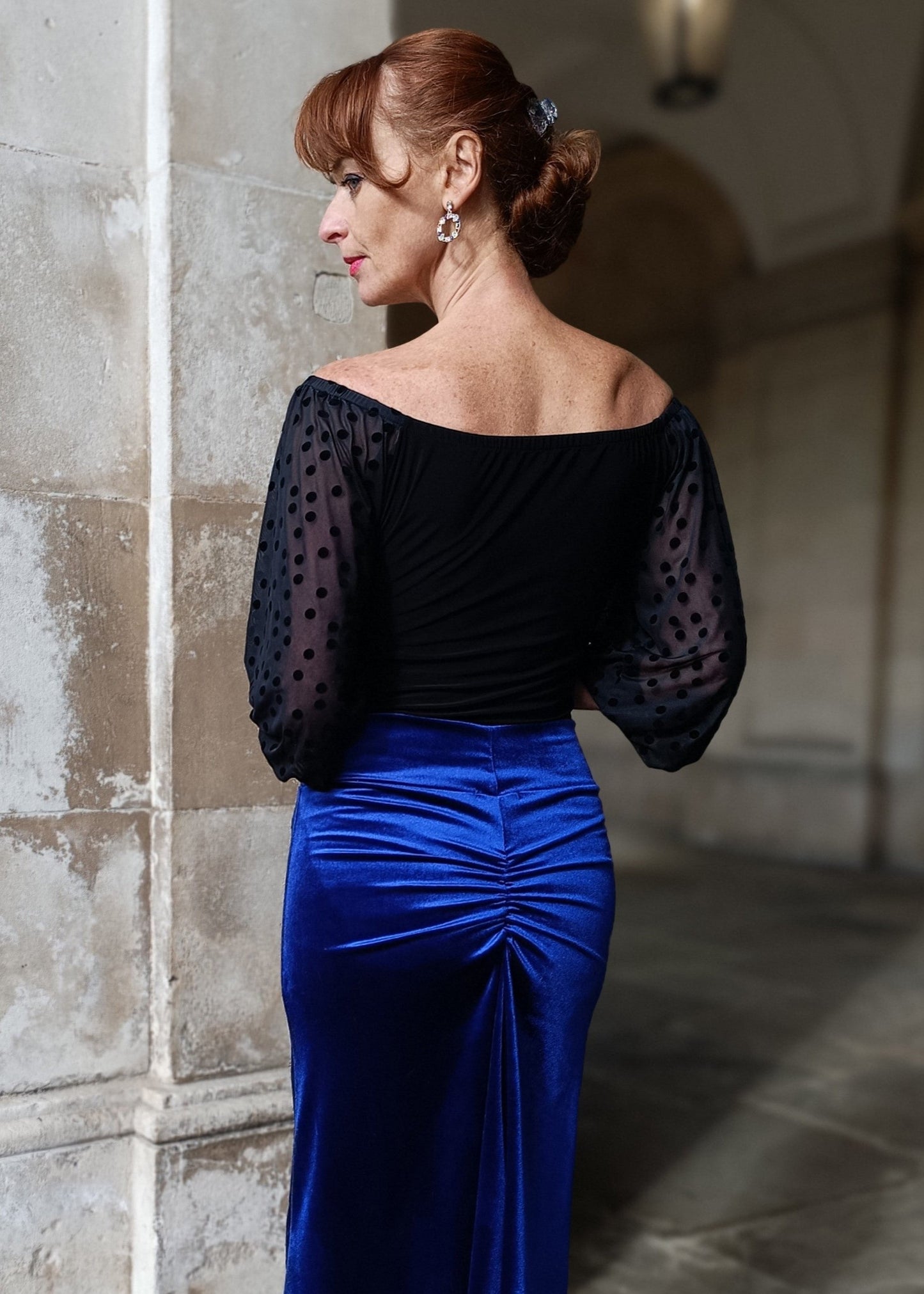 CAMILLE Tango top with tulle sleeves