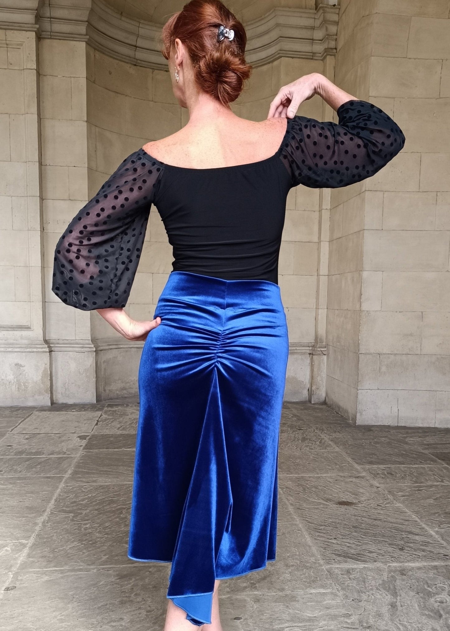 CAMILLE Tango top with tulle sleeves