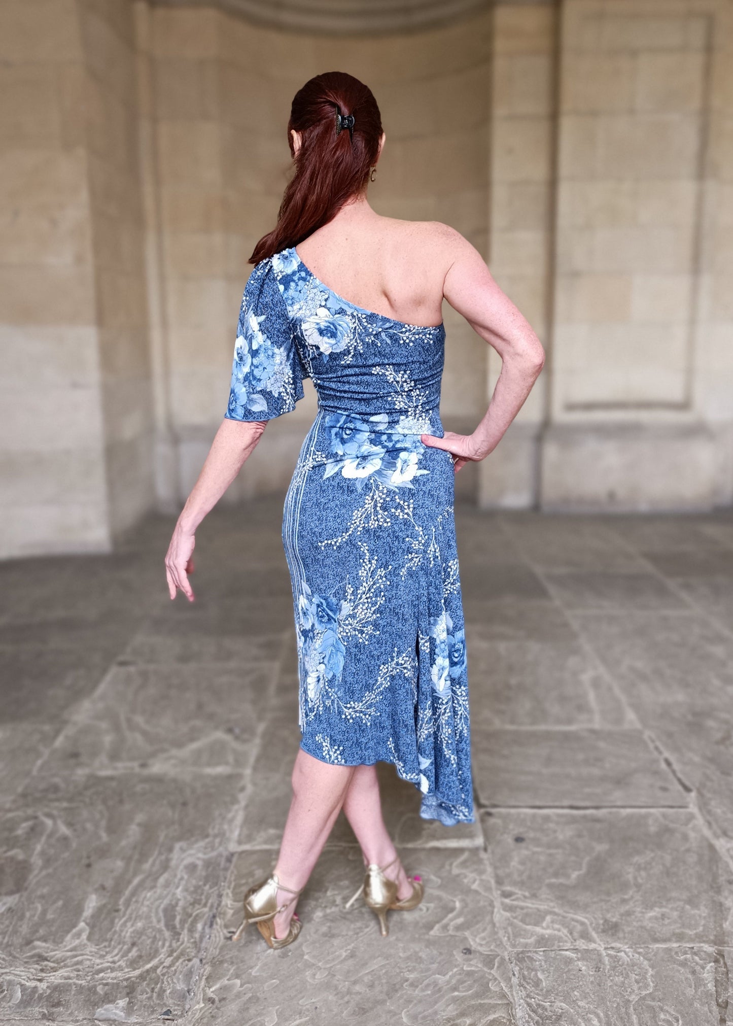 PHAEDRA One shoulder tango dress with slit