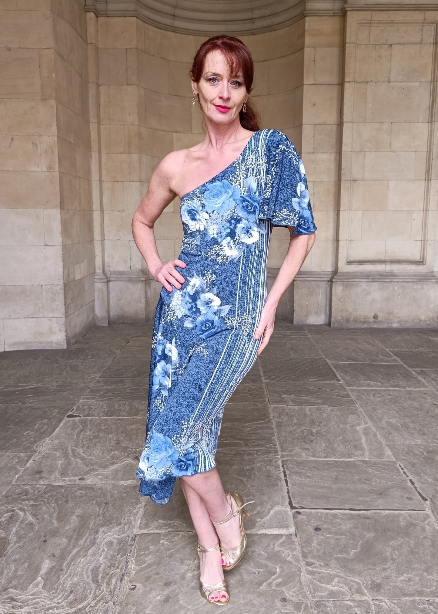 PHAEDRA One shoulder tango dress with slit