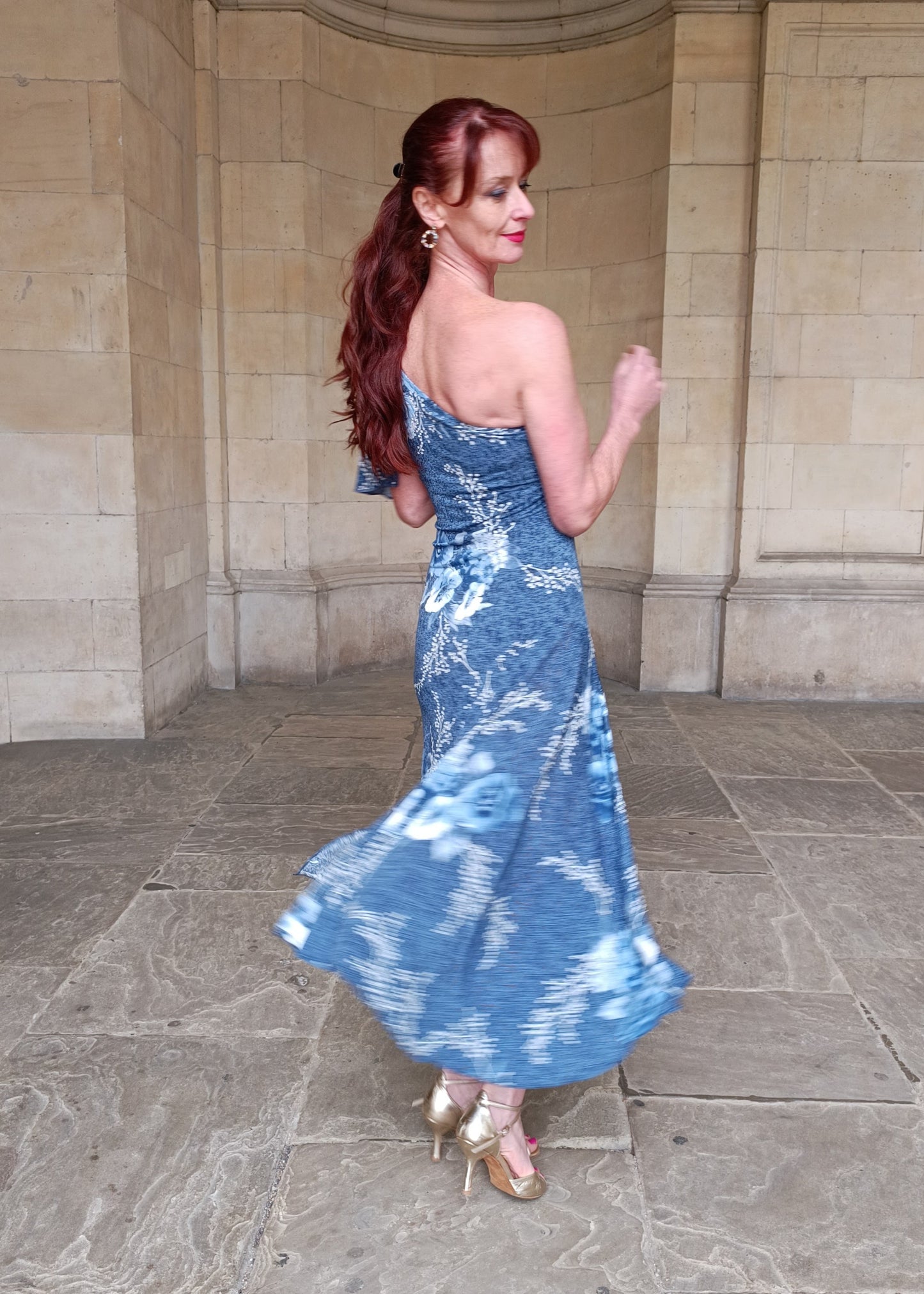 PHAEDRA One shoulder tango dress with slit