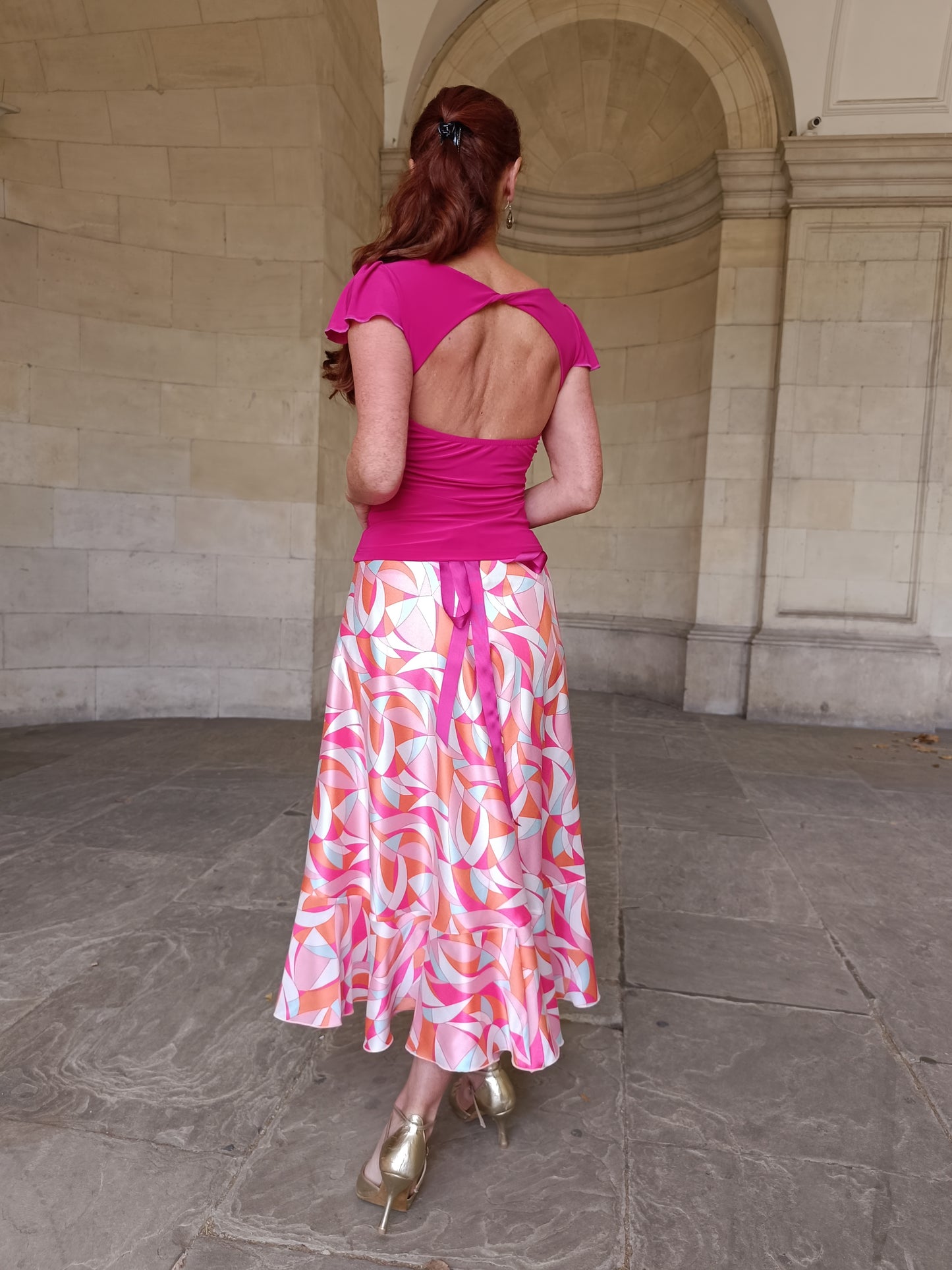 Wrap Satin Skirt Harlequin