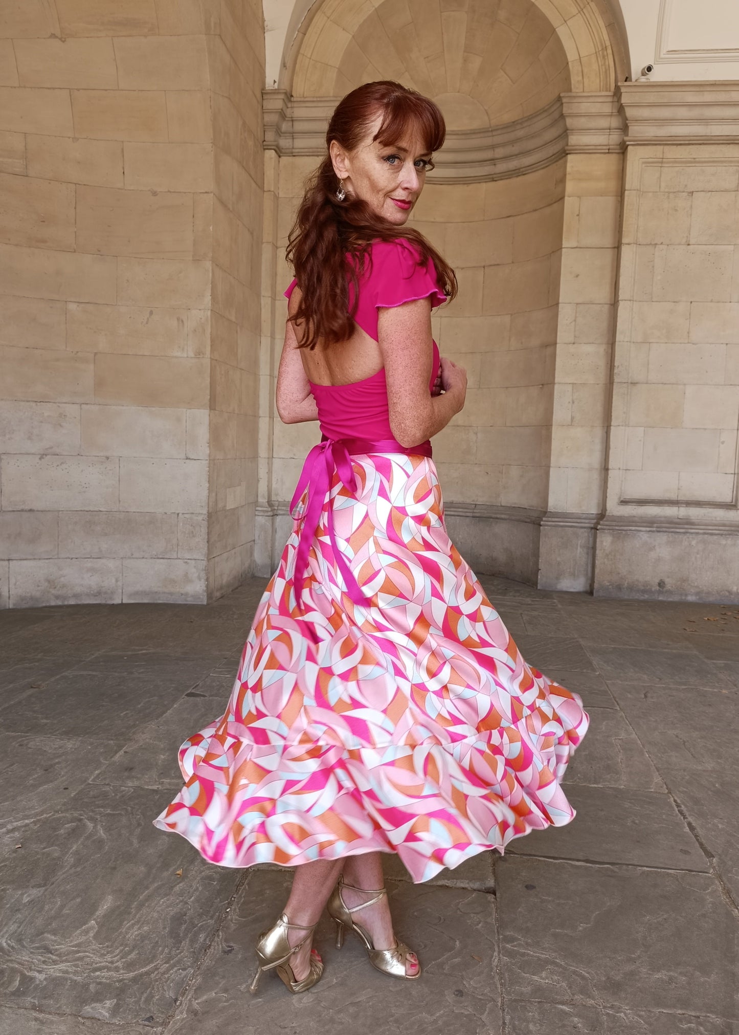 Wrap Satin Skirt Harlequin