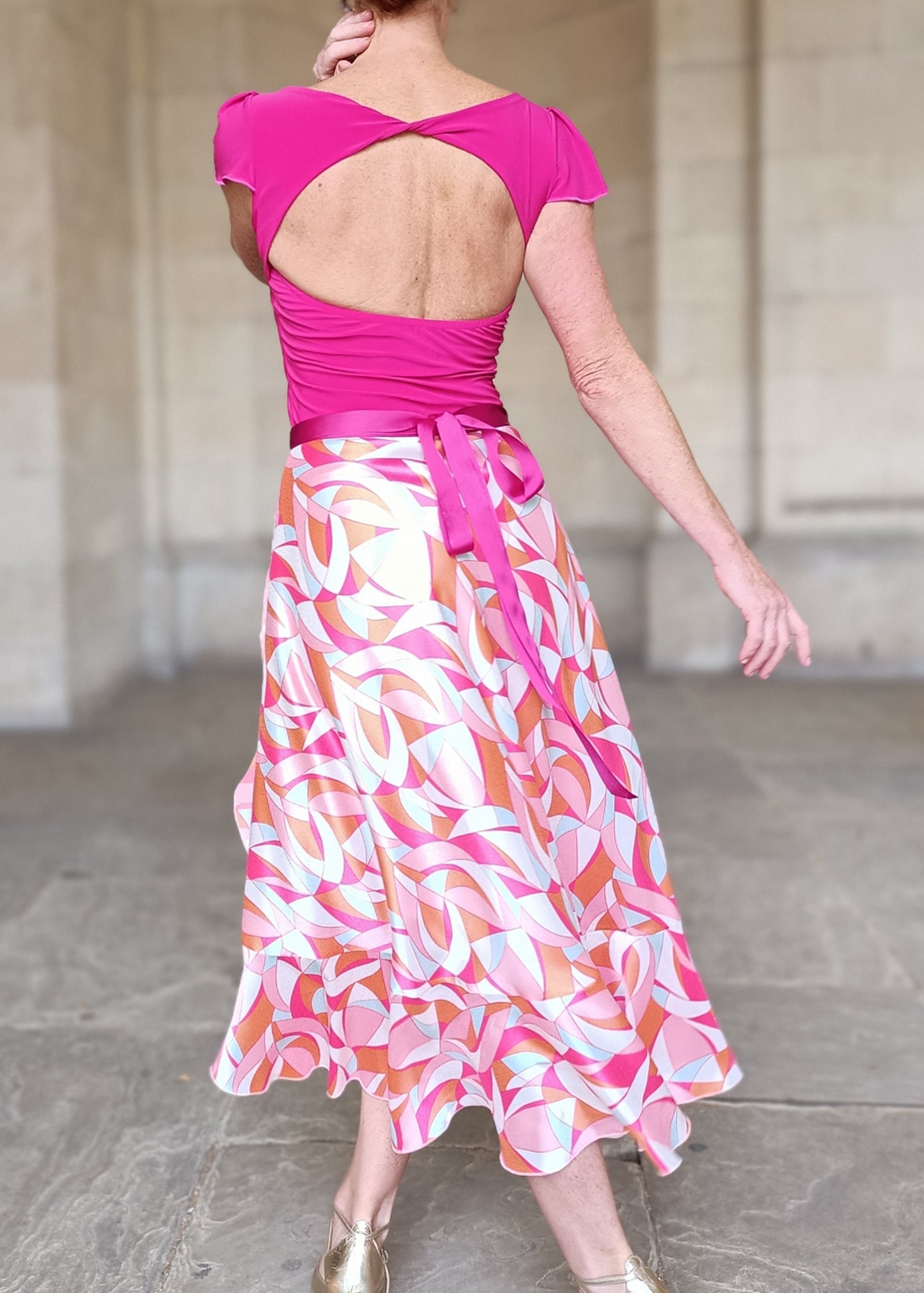 Wrap Satin Skirt Harlequin