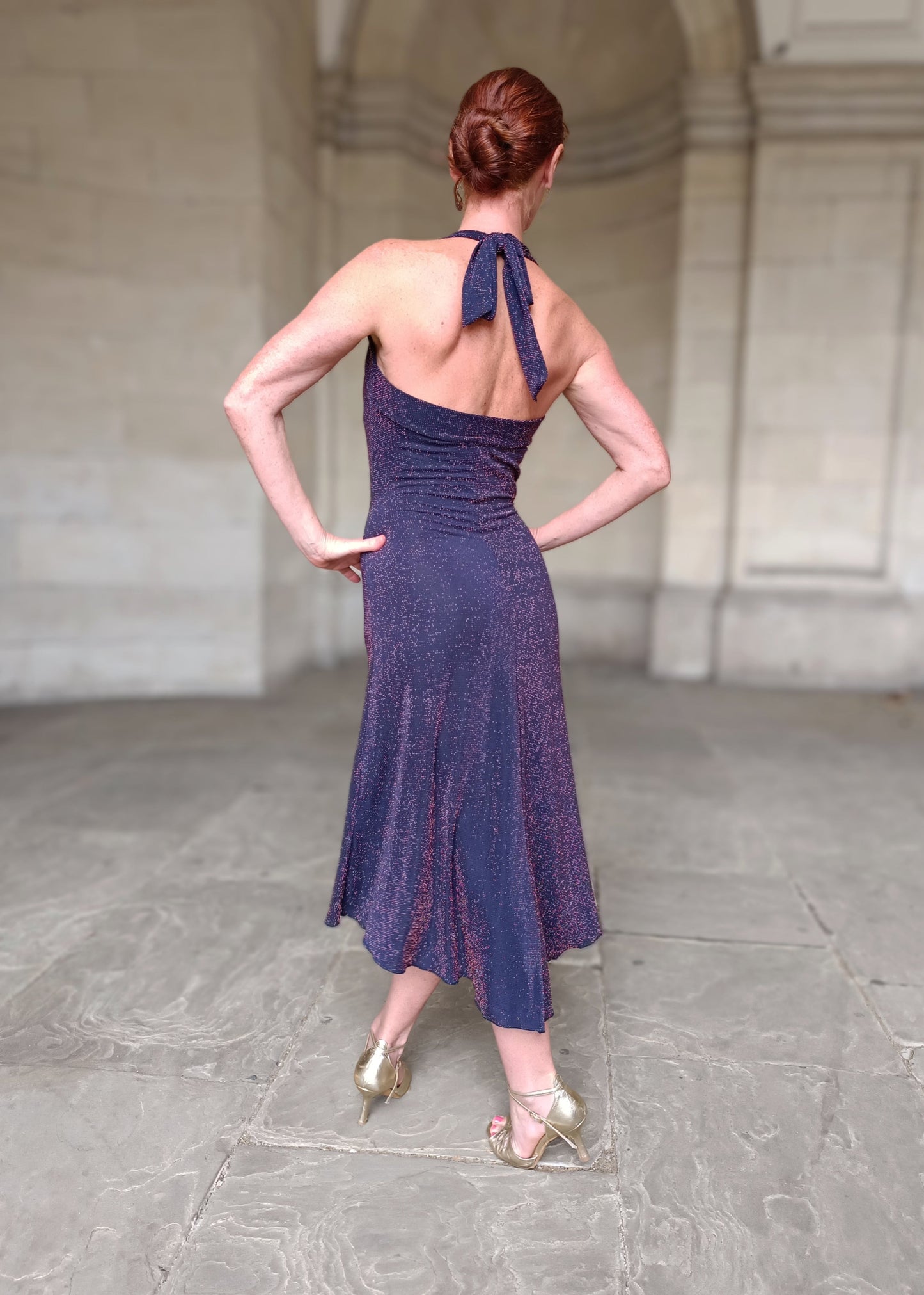 VESPER Lurex tango dress