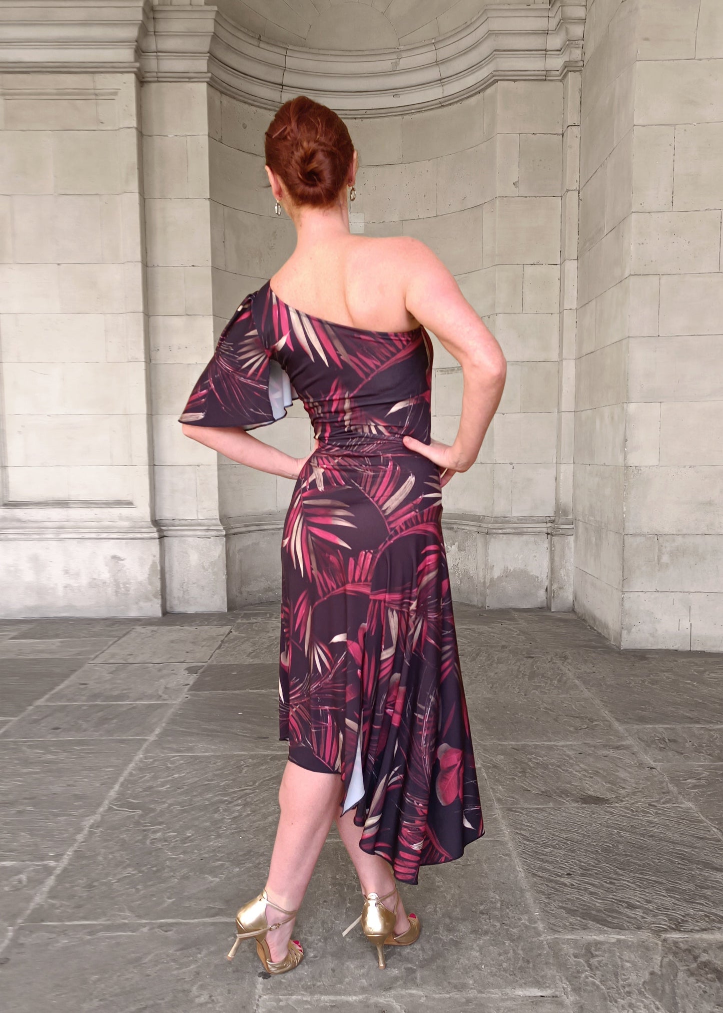 PHAEDRA One shoulder tango dress with slit