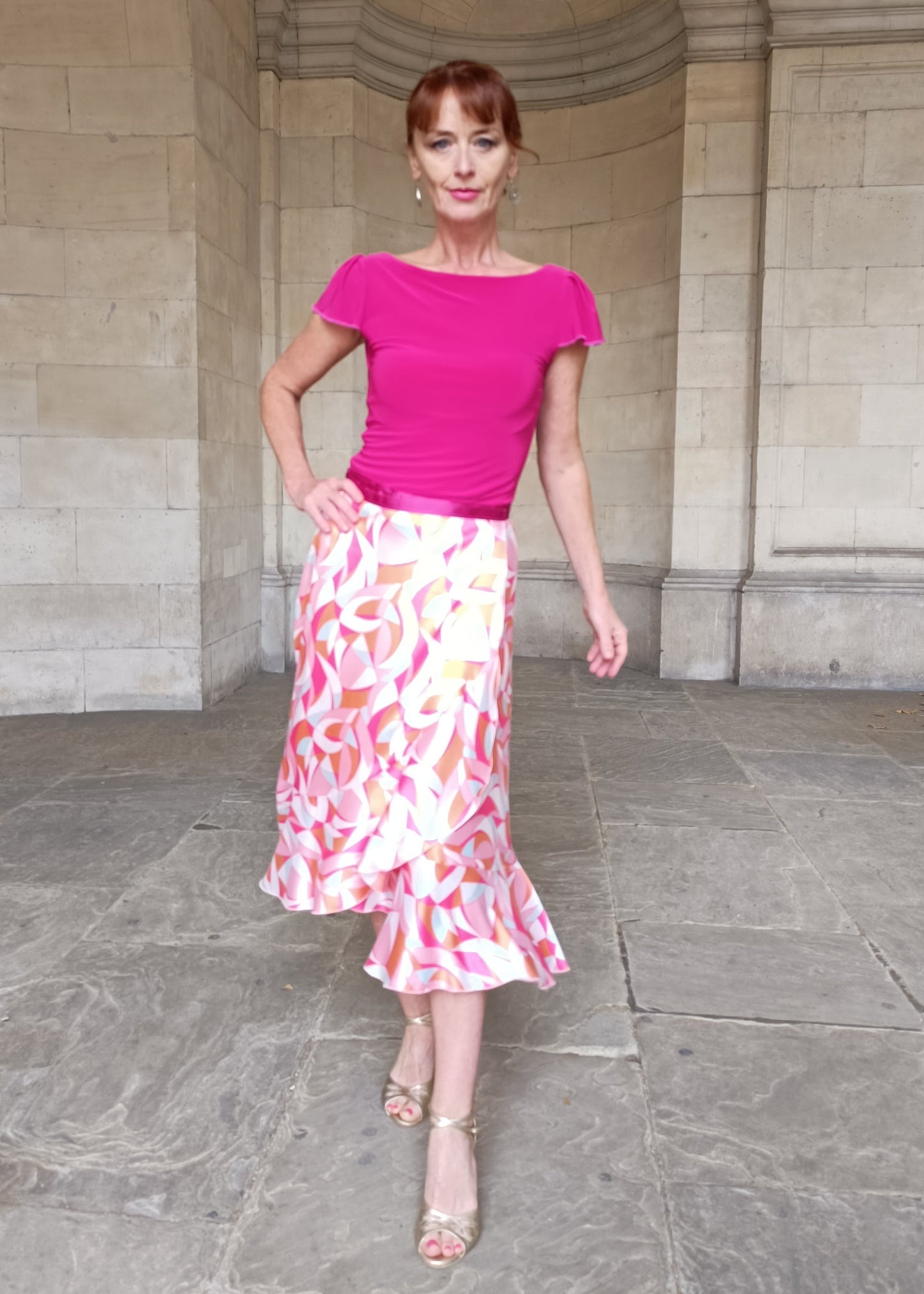 Wrap Satin Skirt Harlequin