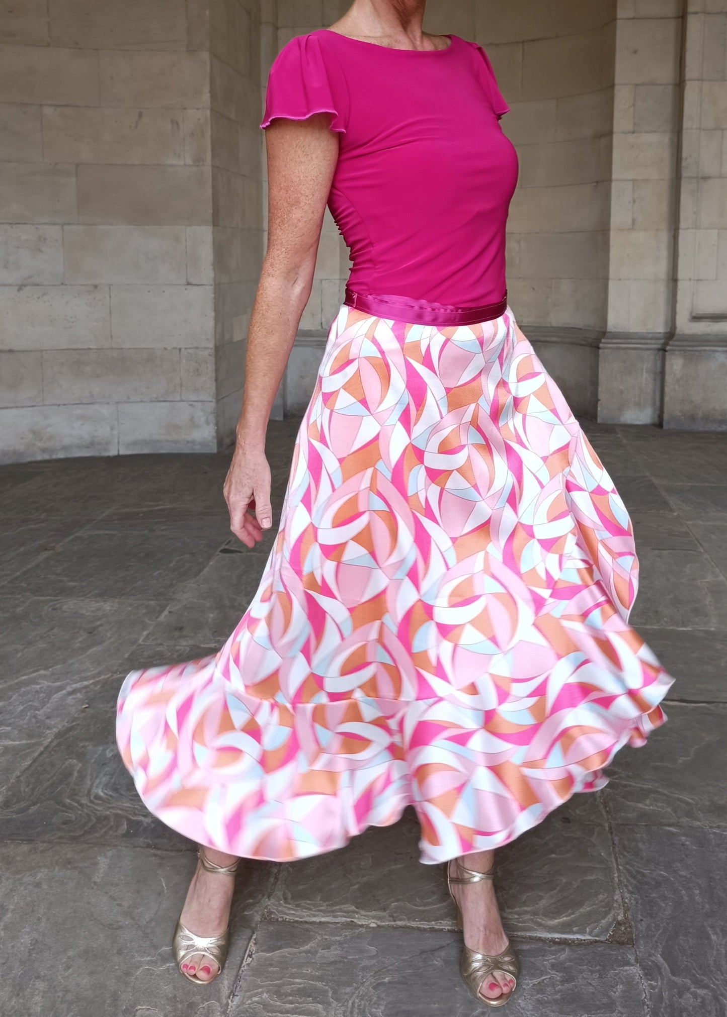 Wrap Satin Skirt Harlequin
