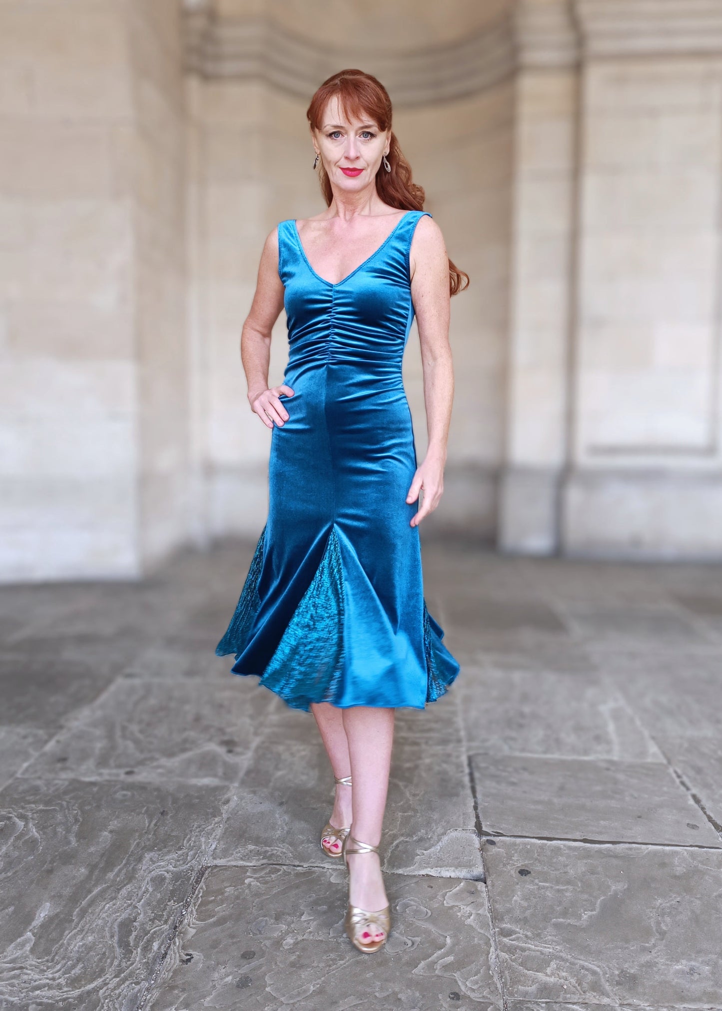 SOFIA Dance velvet dress with shimmer inserts