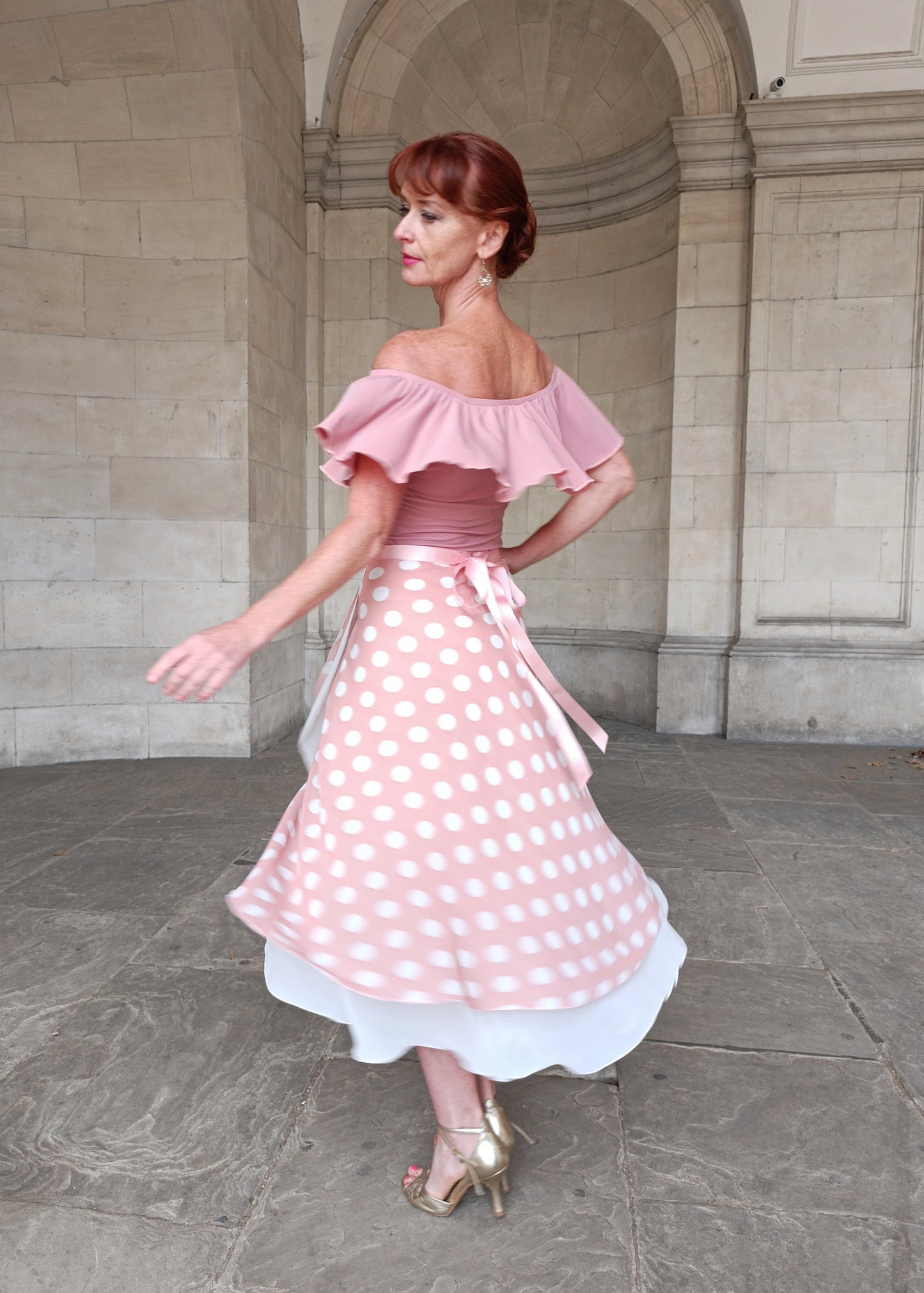 TANGO WRAP SKIRT Blush Dots