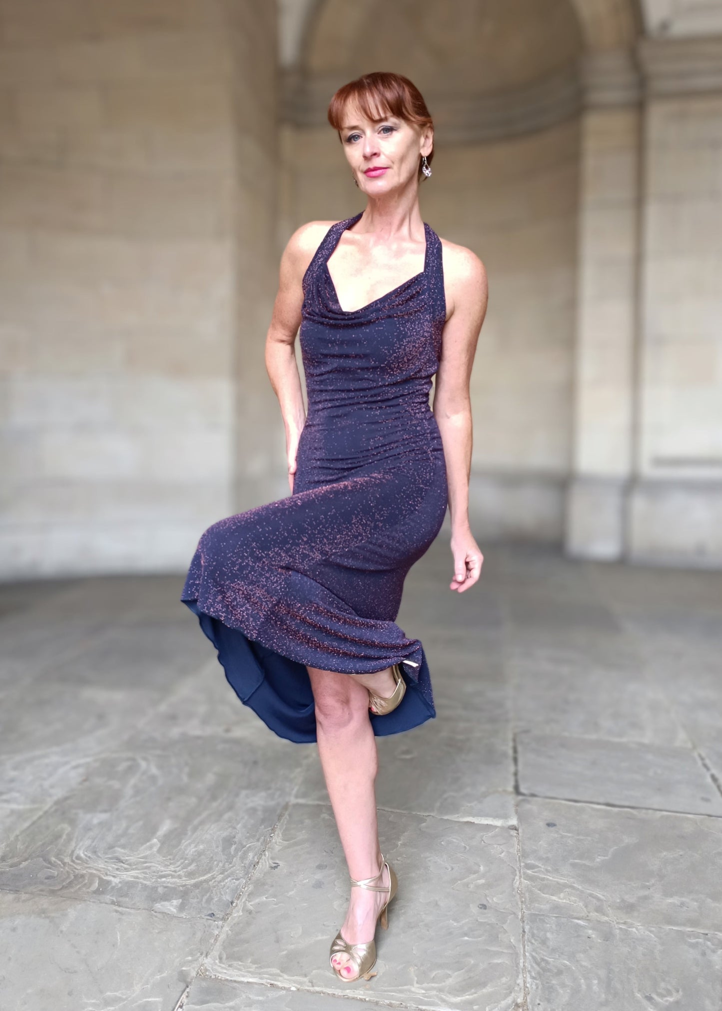 VESPER Lurex tango dress