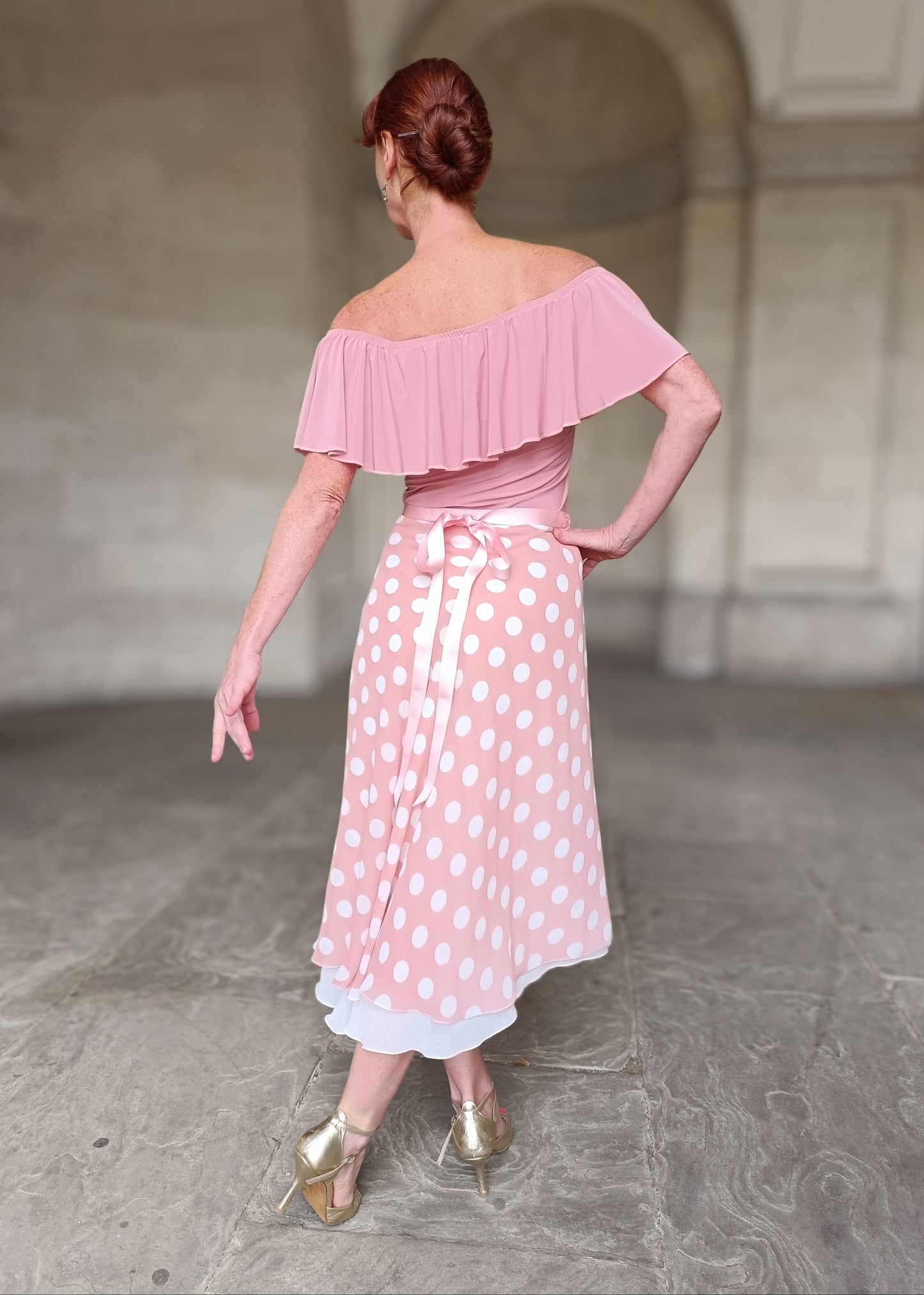 TANGO WRAP SKIRT Blush Dots