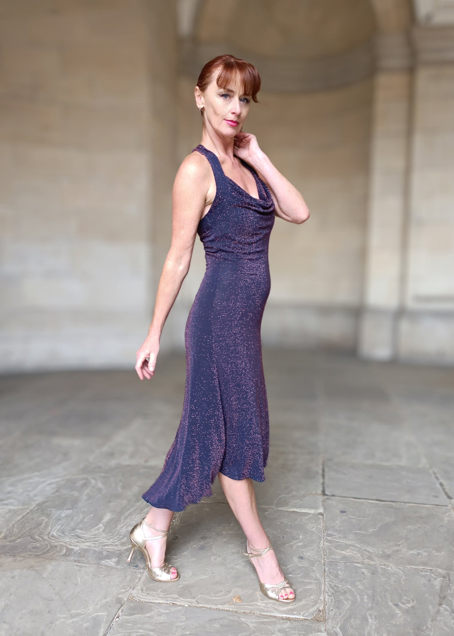 VESPER Lurex tango dress