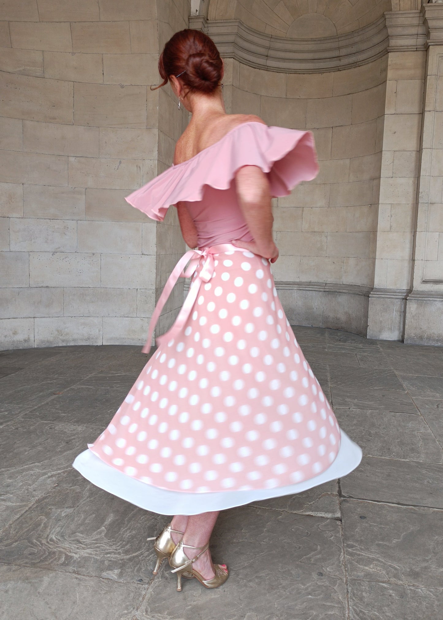 TANGO WRAP SKIRT Blush Dots