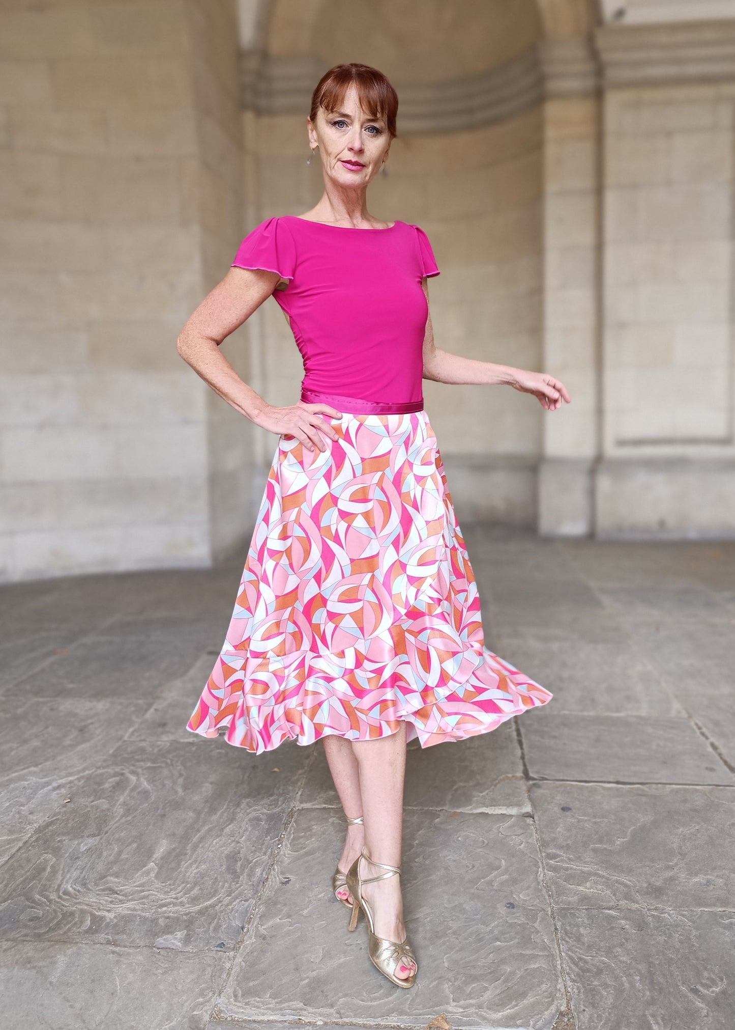 Wrap Satin Skirt Harlequin