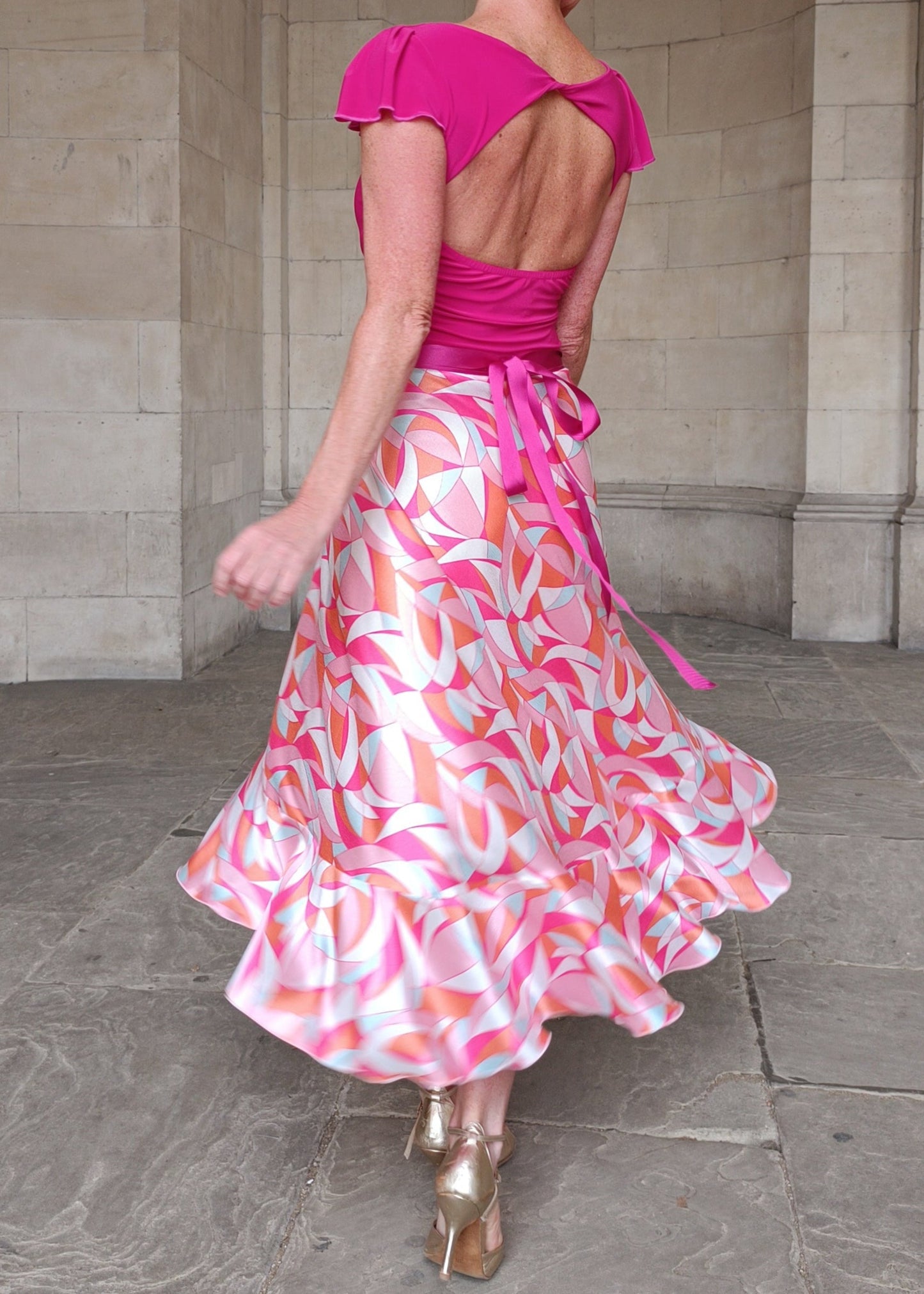 Wrap Satin Skirt Harlequin