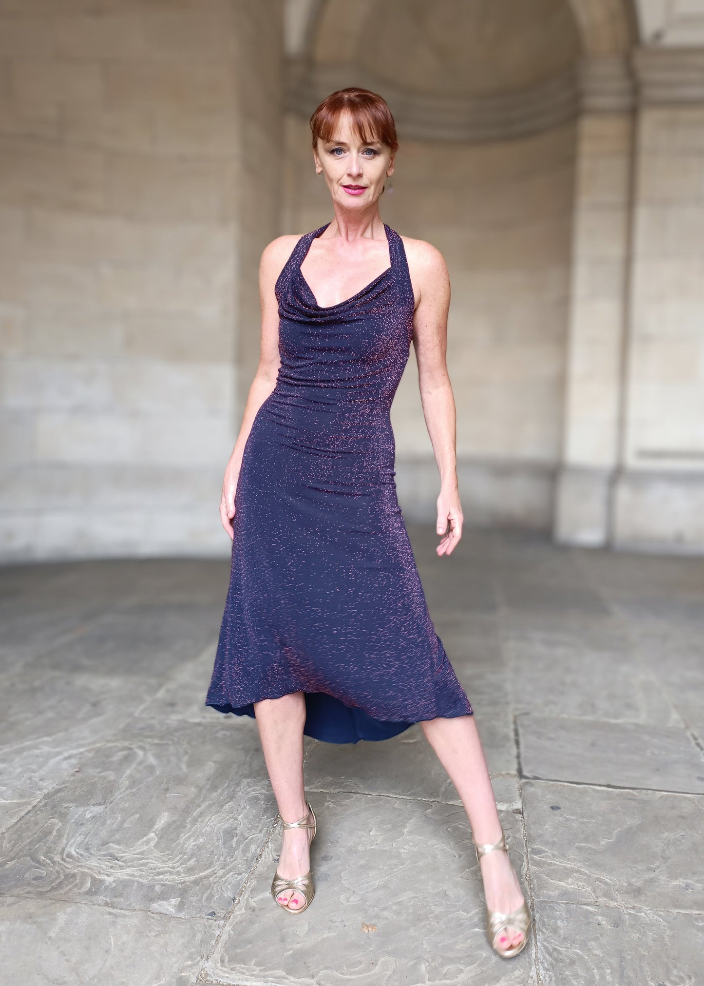 VESPER Lurex tango dress
