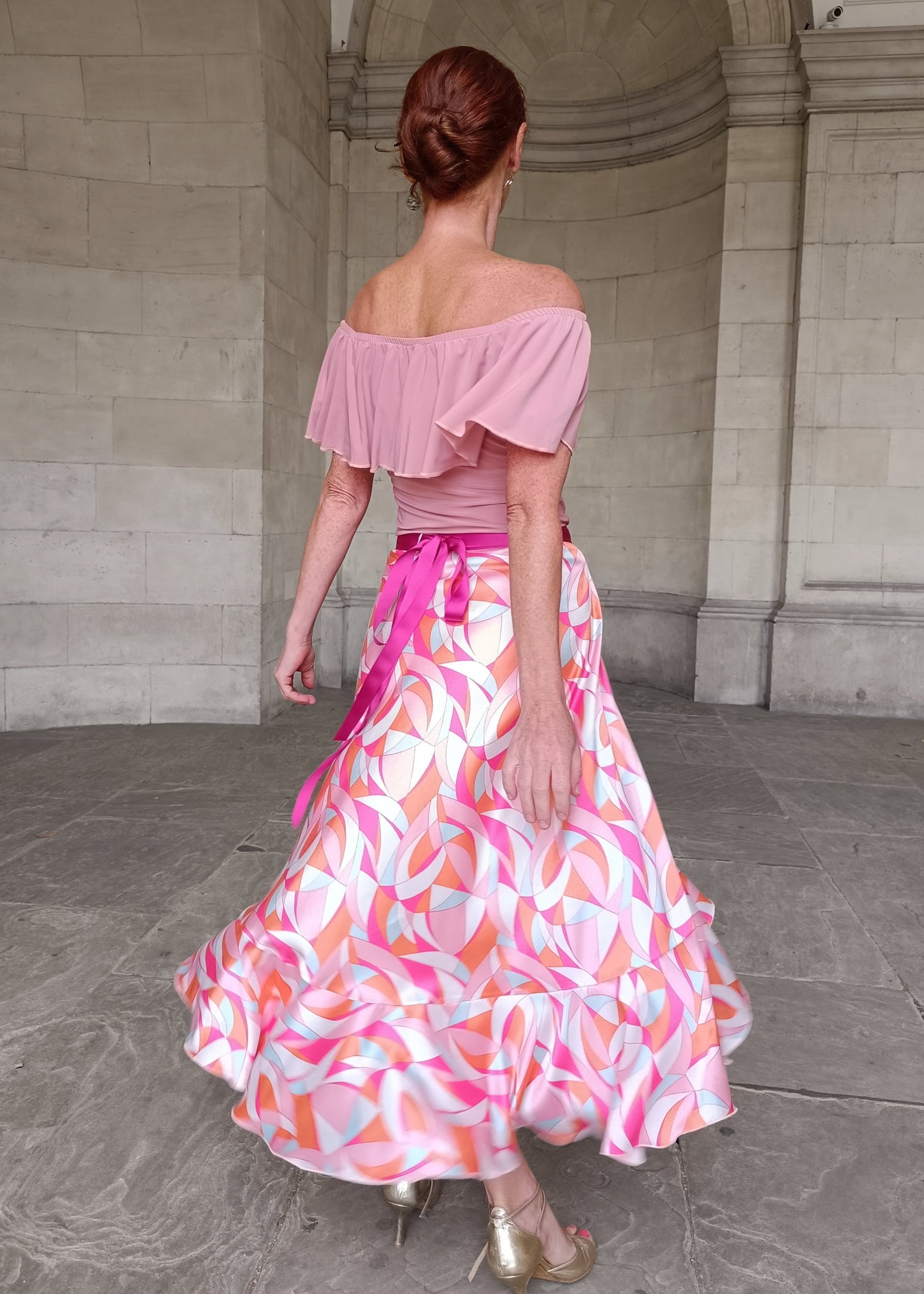 Wrap Satin Skirt Harlequin