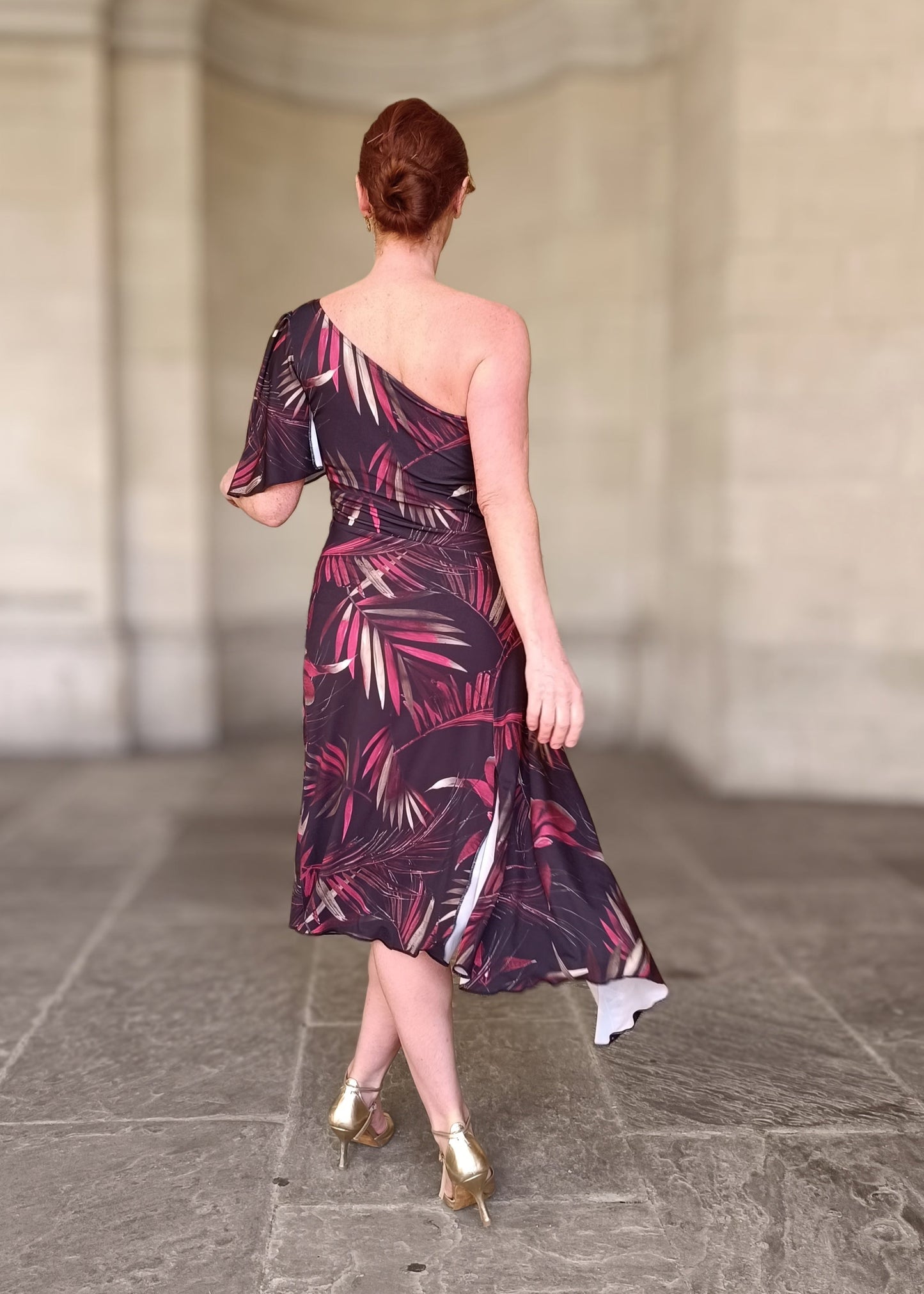 PHAEDRA One shoulder tango dress with slit