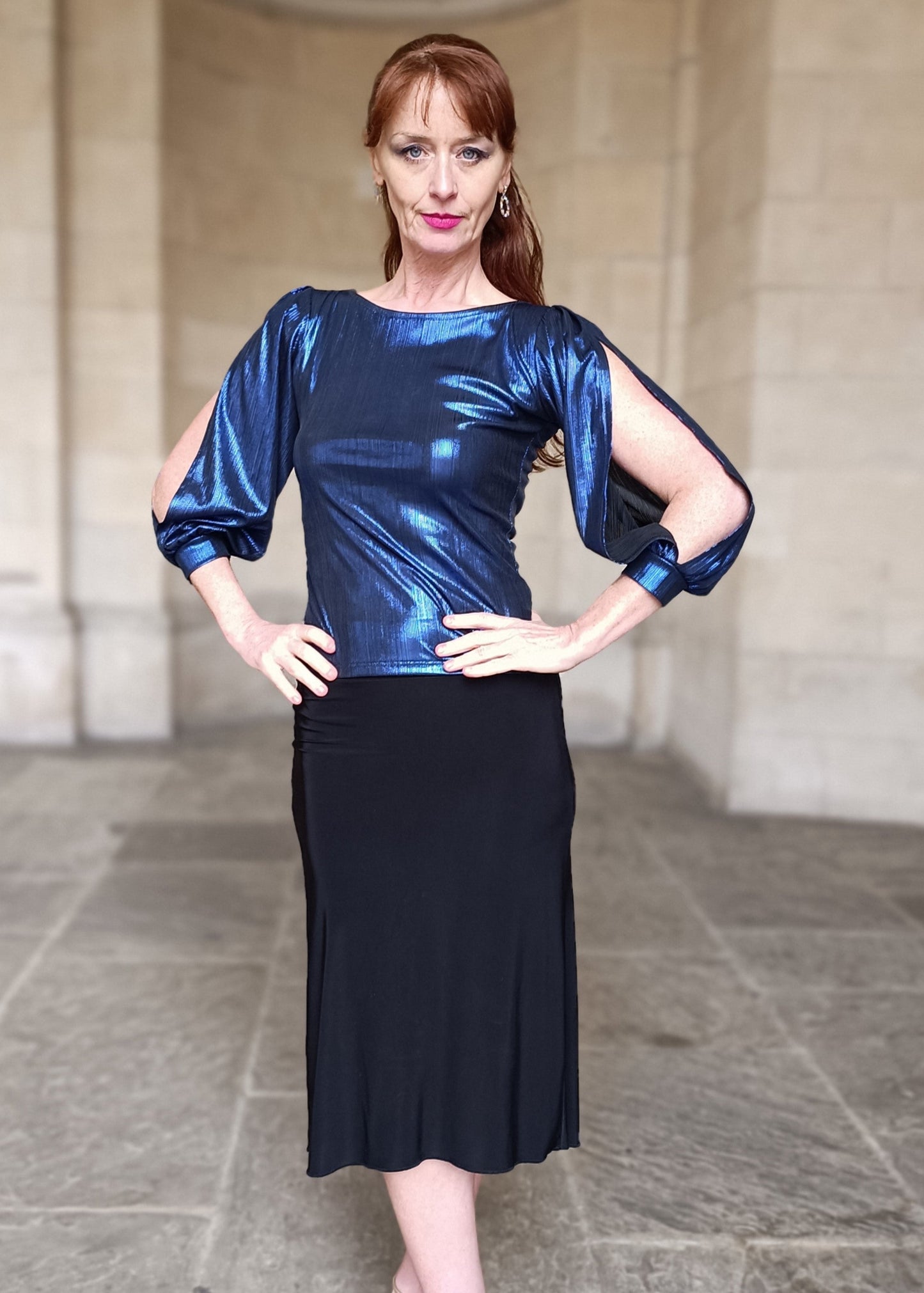 OBERON Tango top with open sleeves