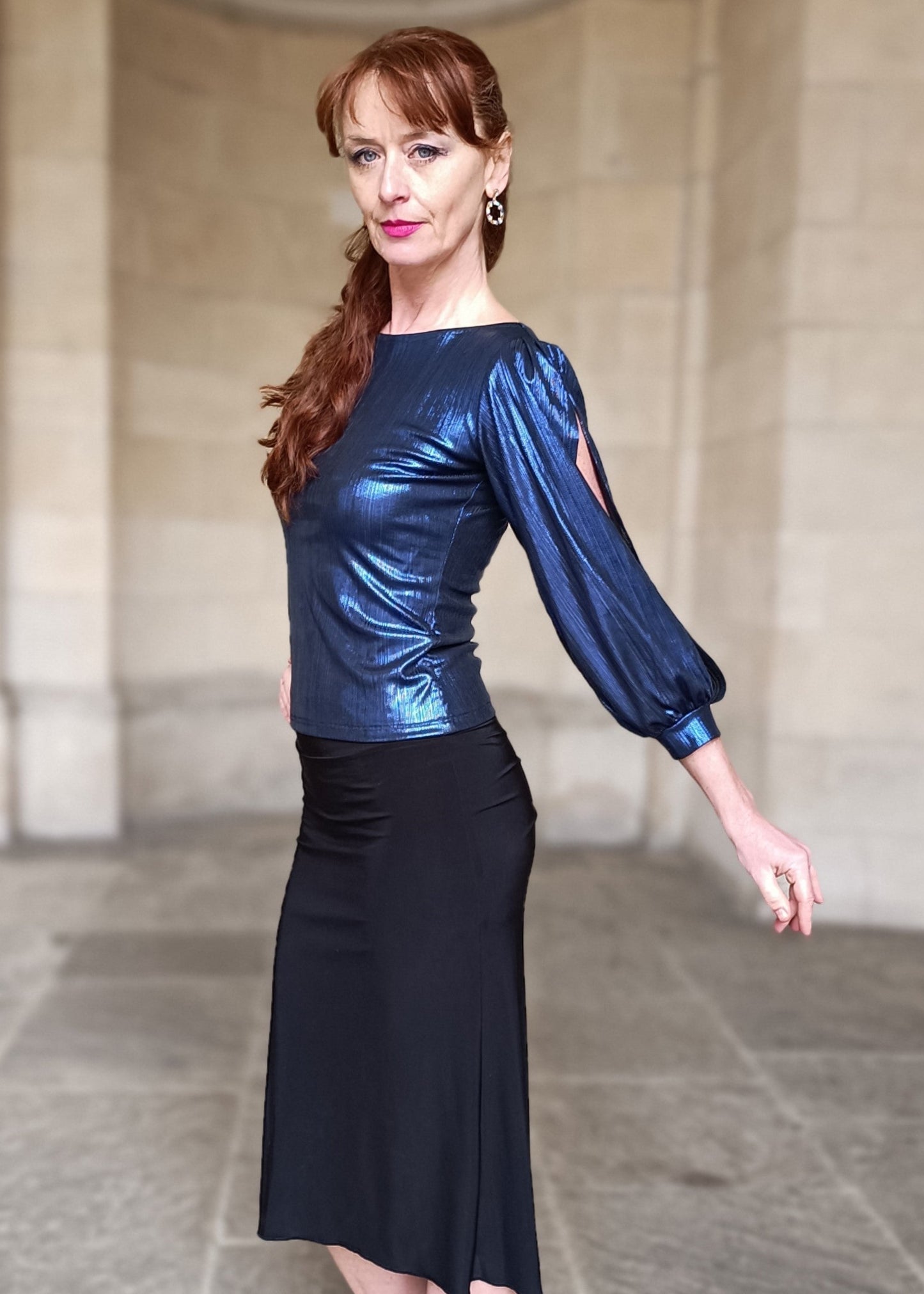 OBERON Tango top with open sleeves
