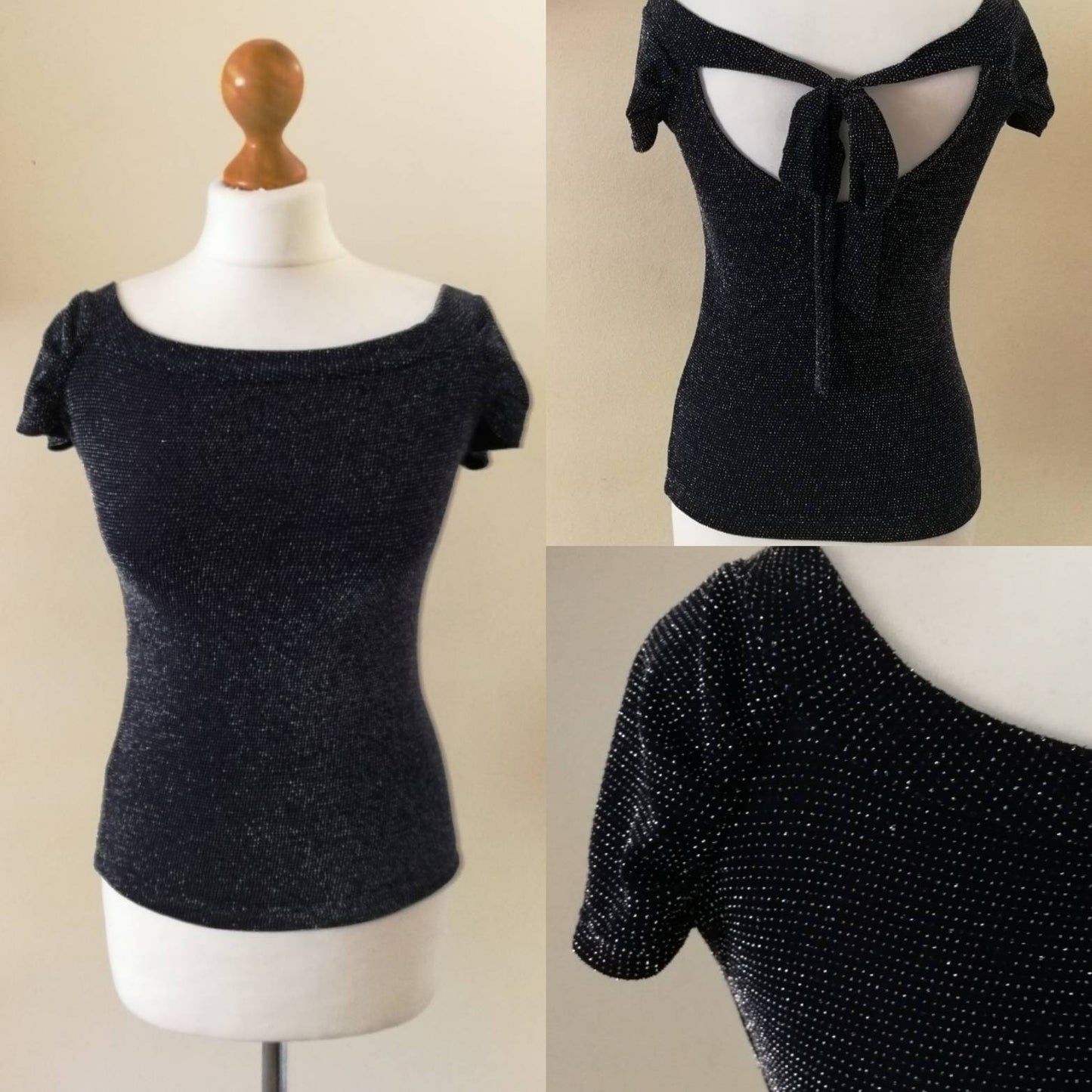FLORINDA Short sleeve top with tie back