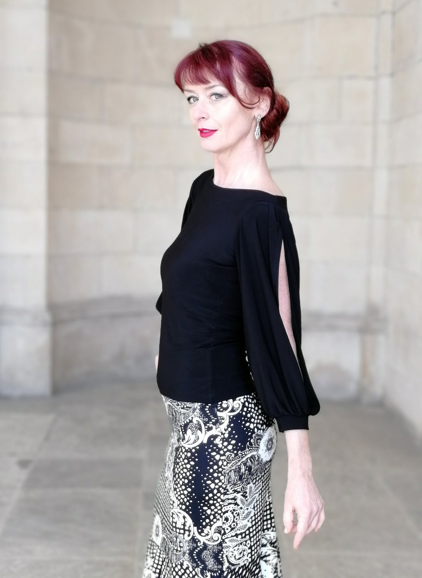 OBERON Tango top with open sleeves
