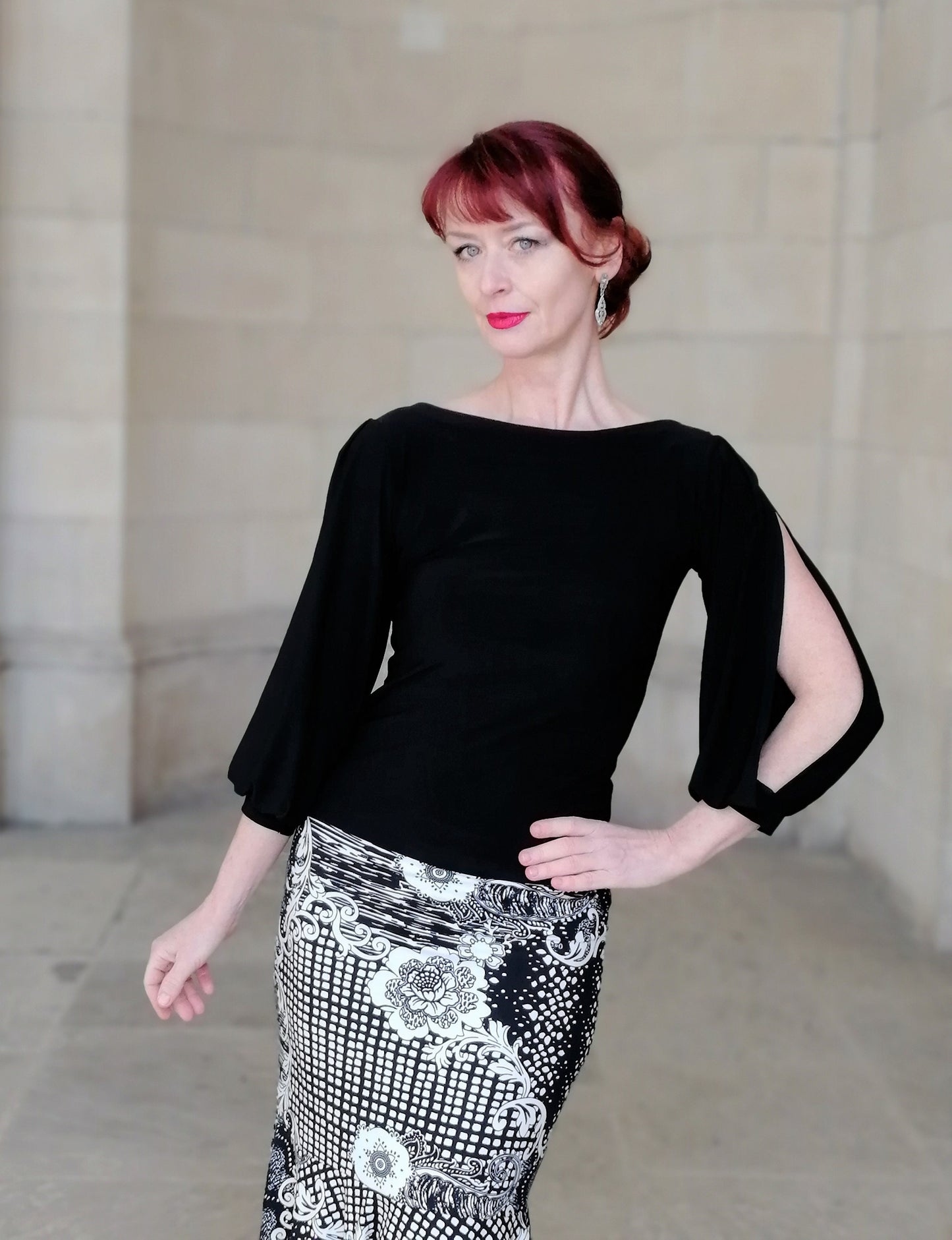 OBERON Tango top with open sleeves