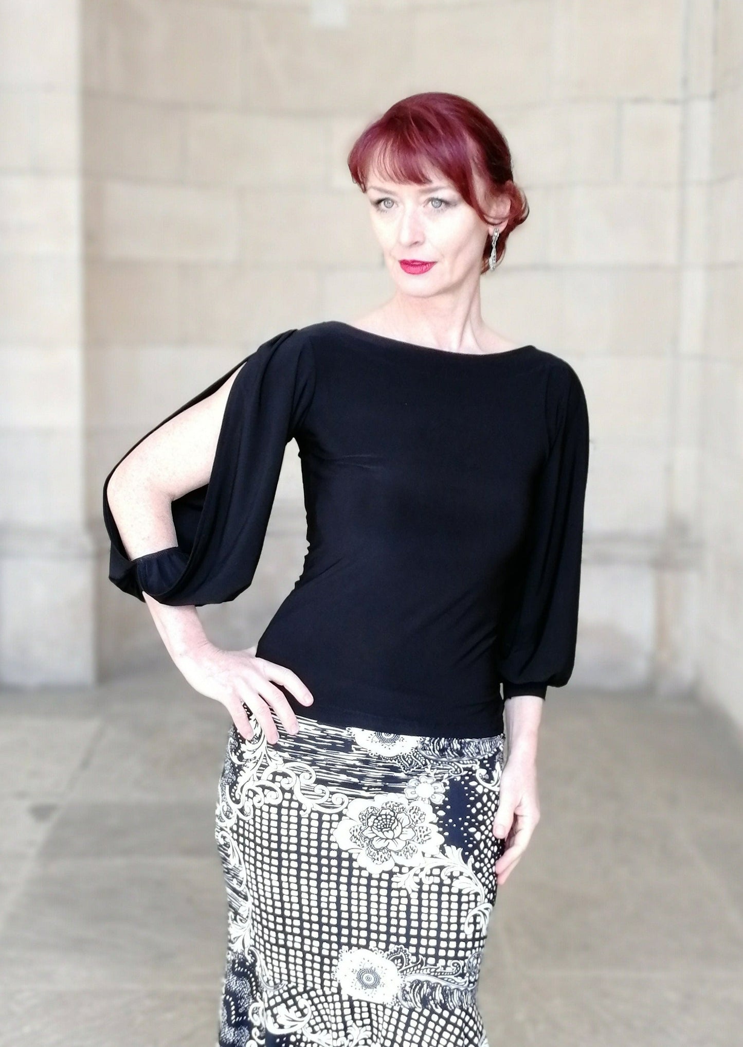 OBERON Tango top with open sleeves