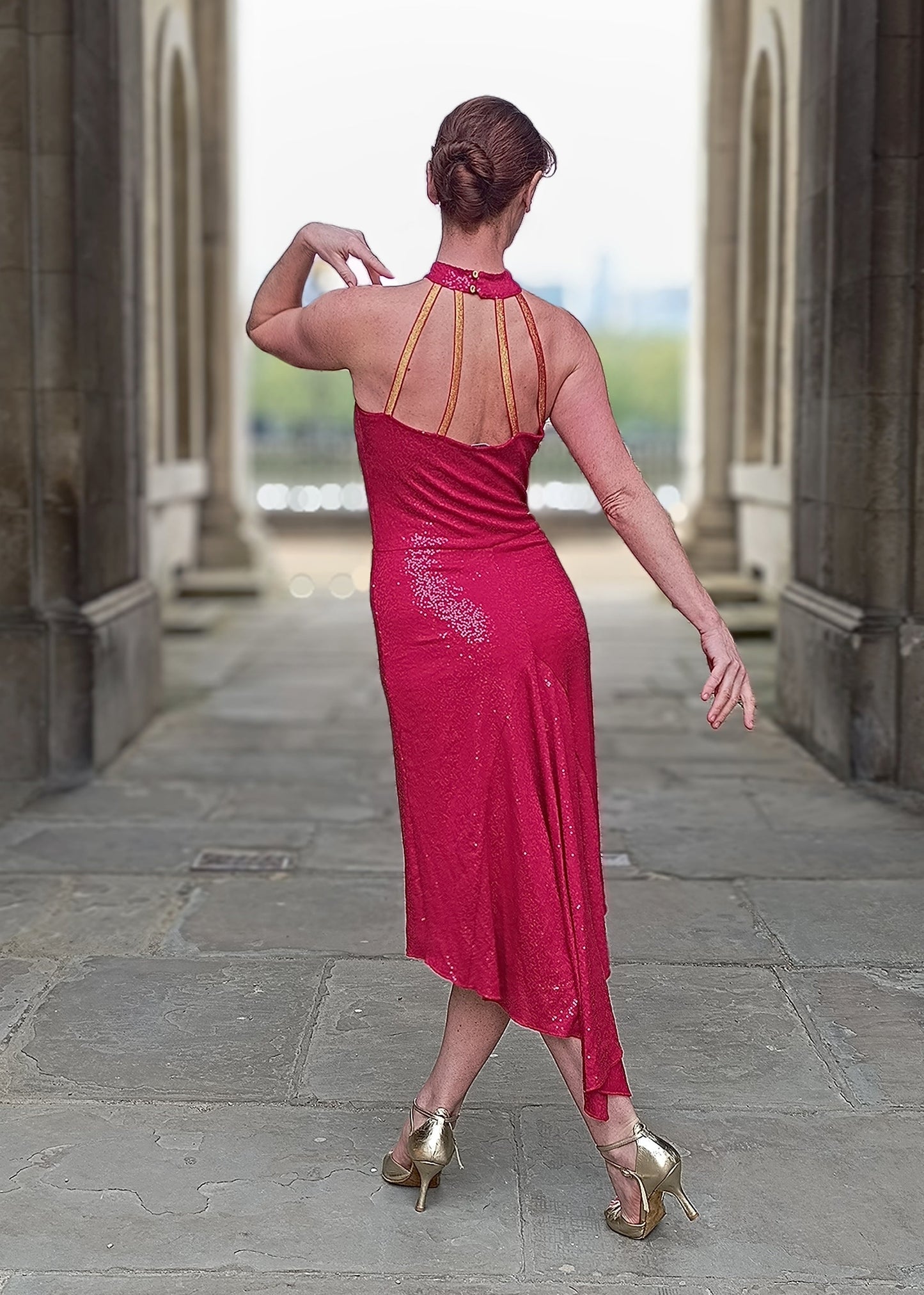 BELINDA PRO Red Sequenced dress