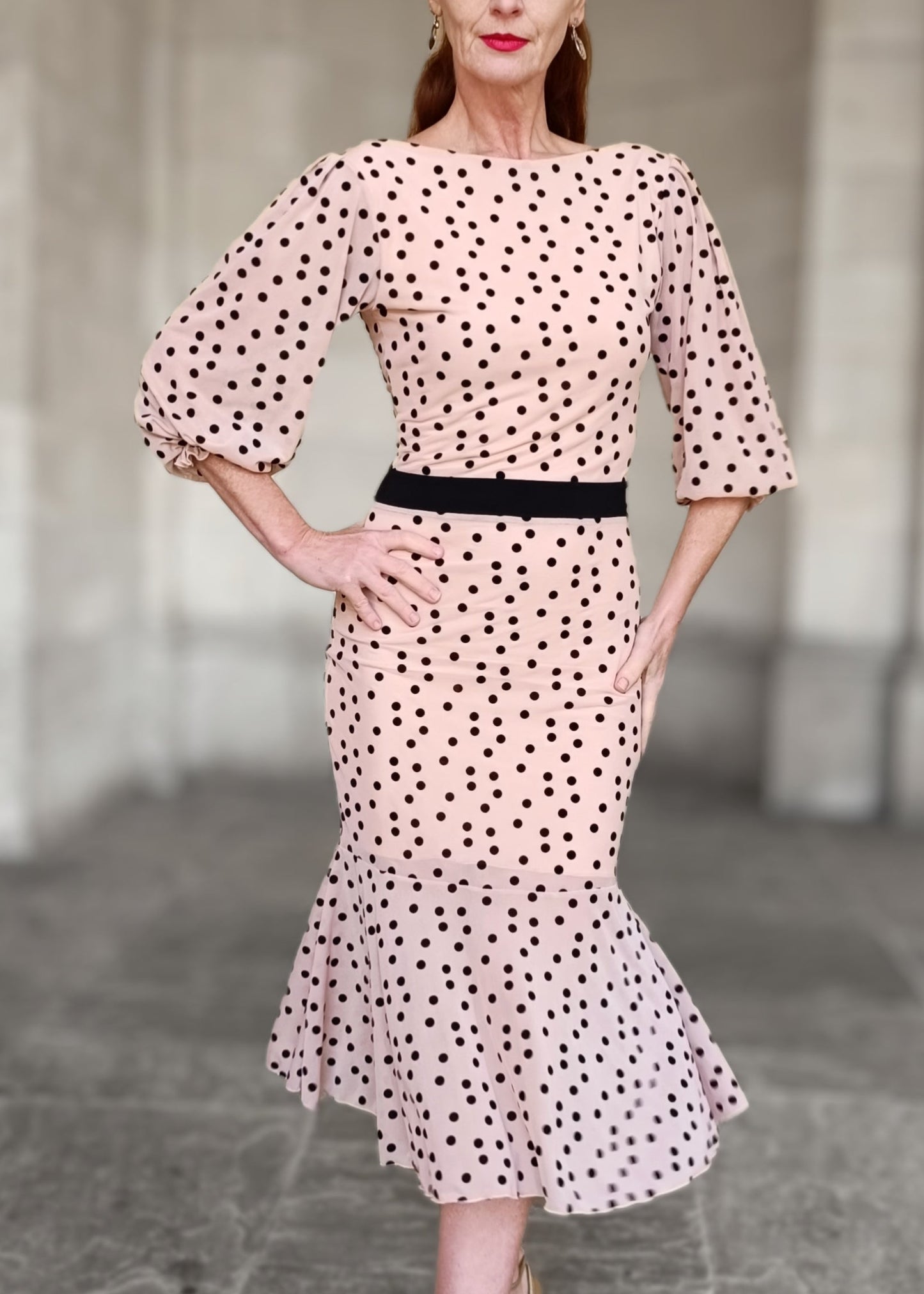 LUCILLE Polka Dot sleeve dress