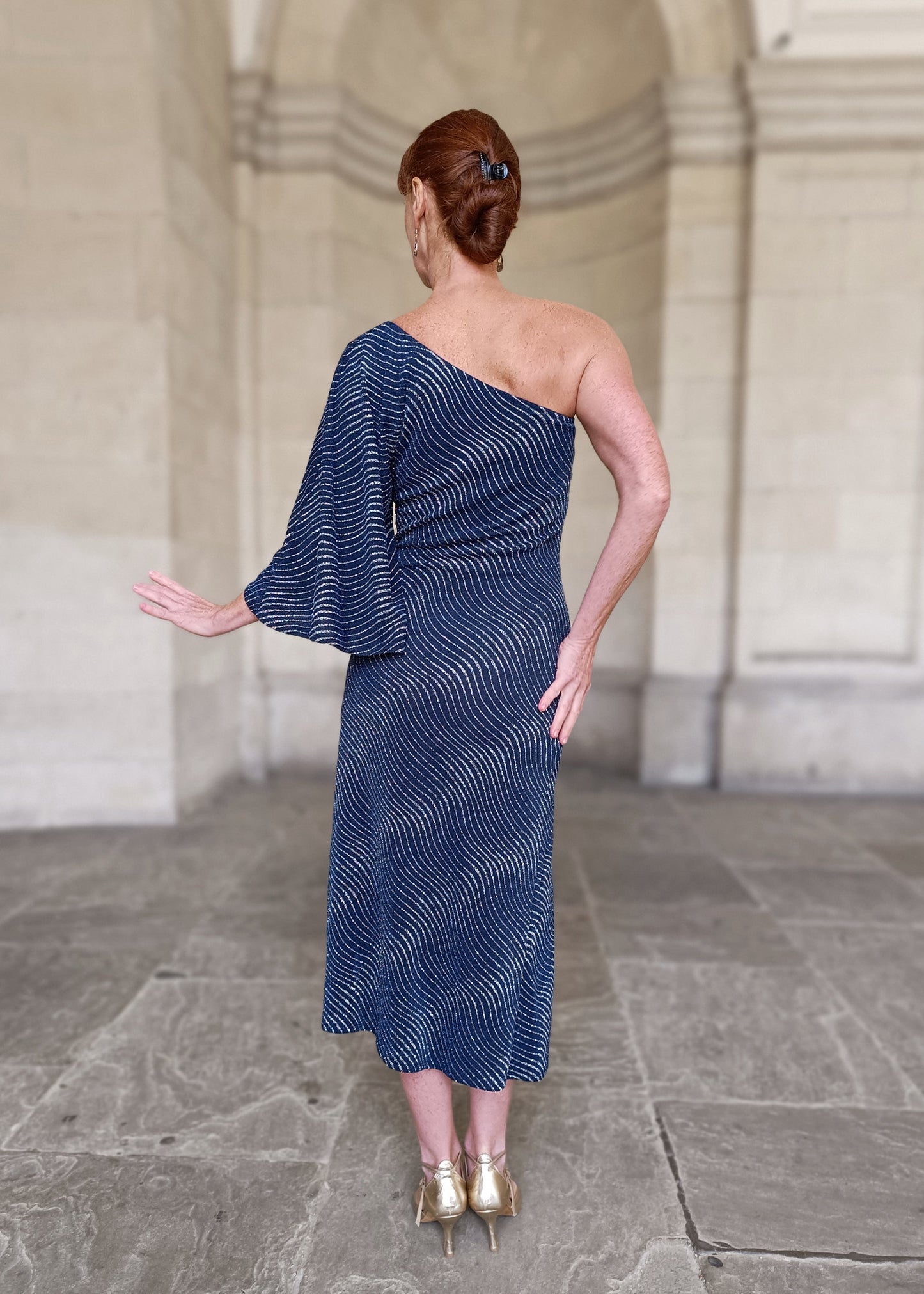 DAPHNE One shoulder tango dress with slit