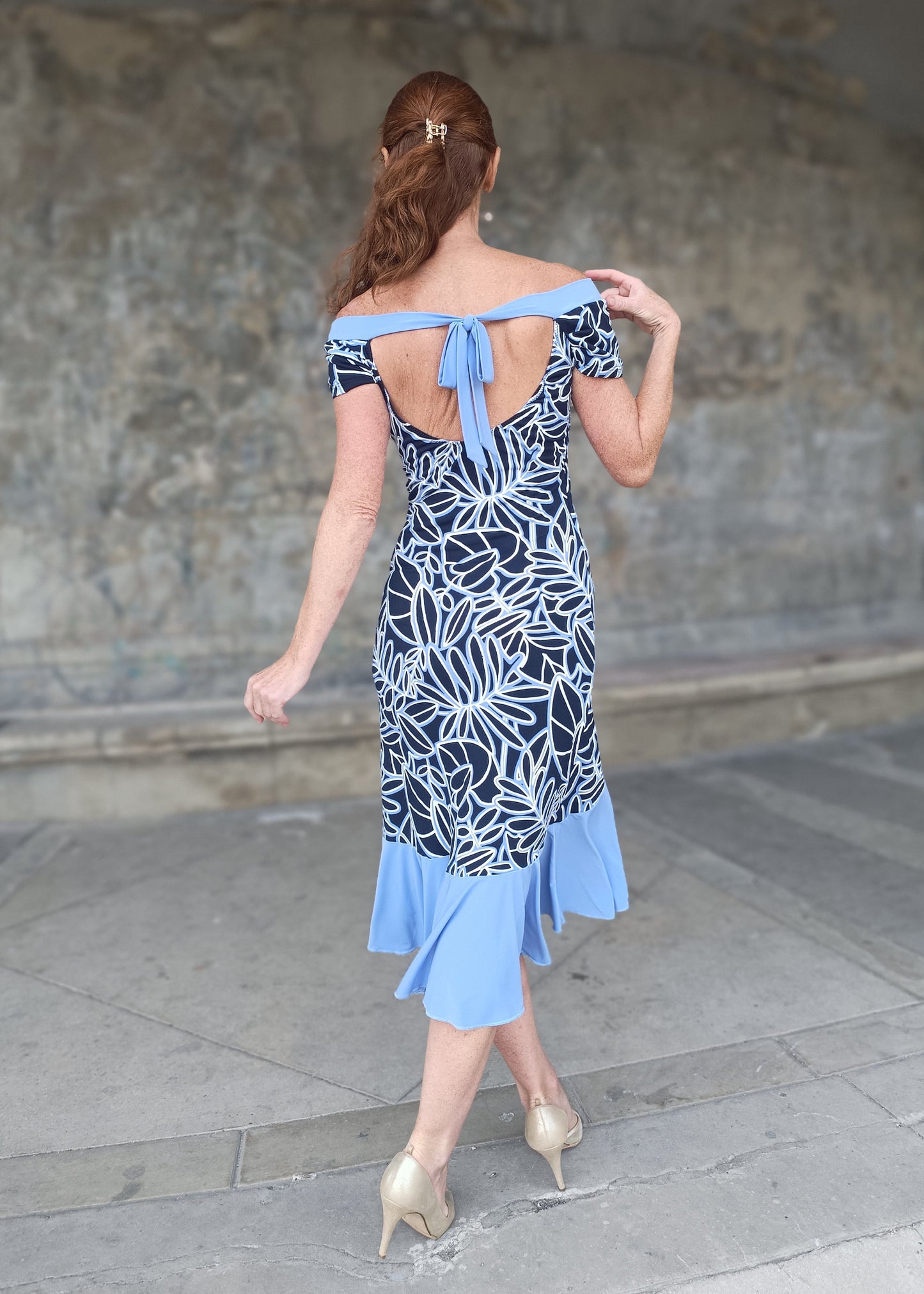 FLORINDA FRILL Tango dress with short sleeves