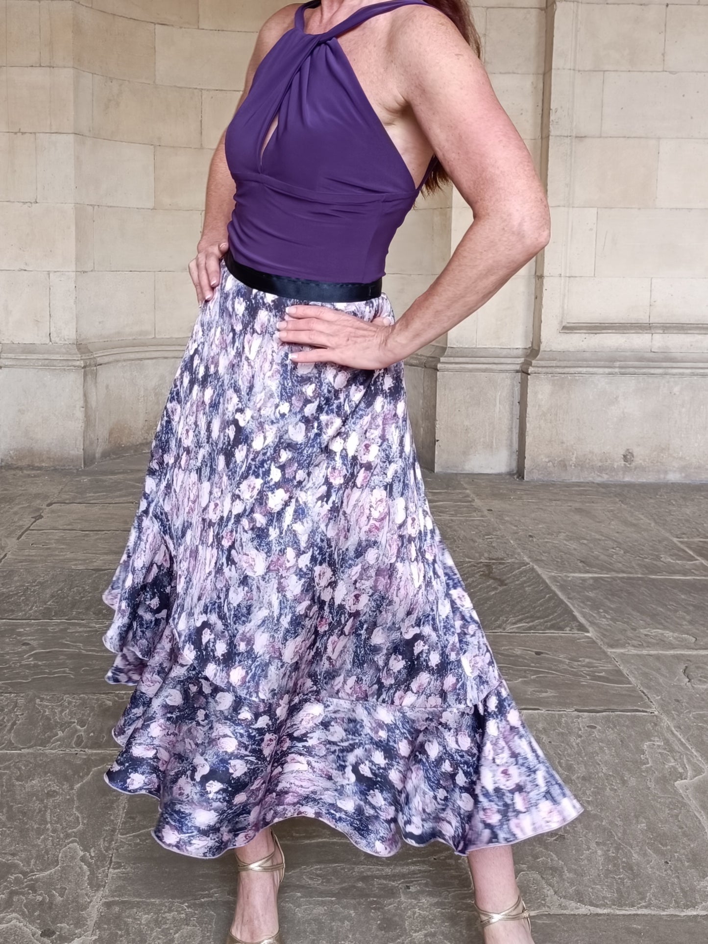 Wrap Satin Skirt Purple dream