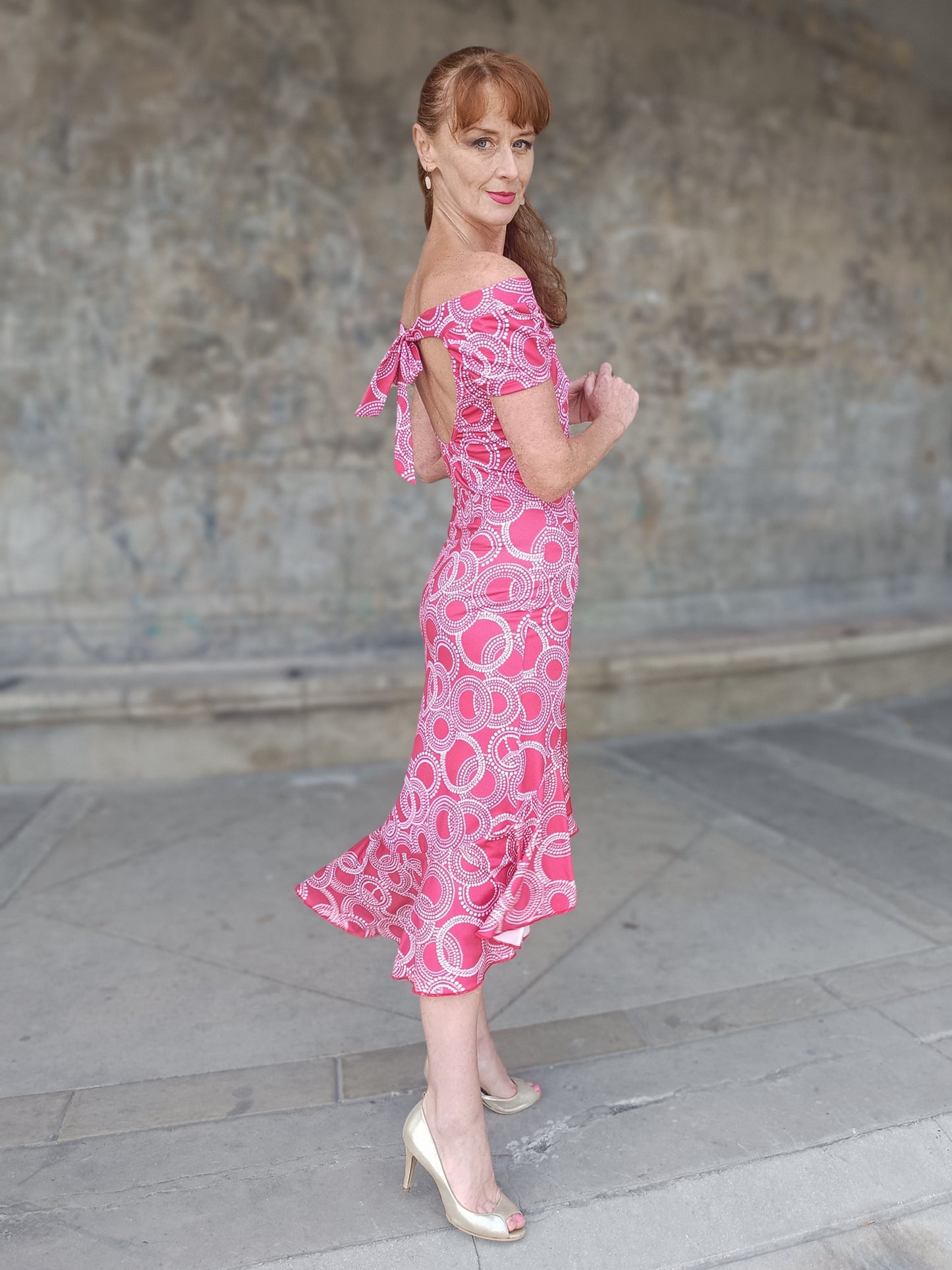 FLORINDA FRILL Tango dress with short sleeves