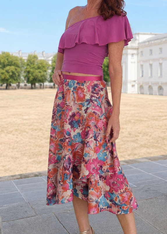 Wrap Satin Skirt TROPICS