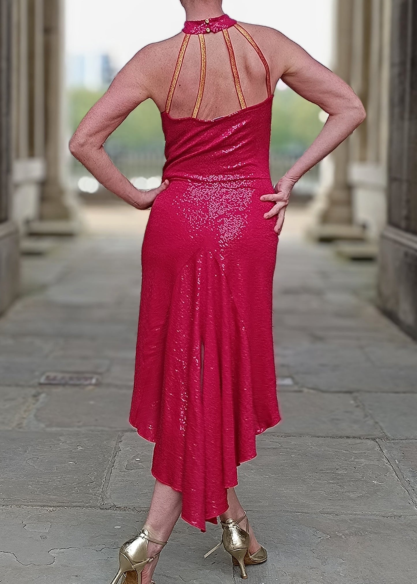 BELINDA PRO Red Sequenced dress