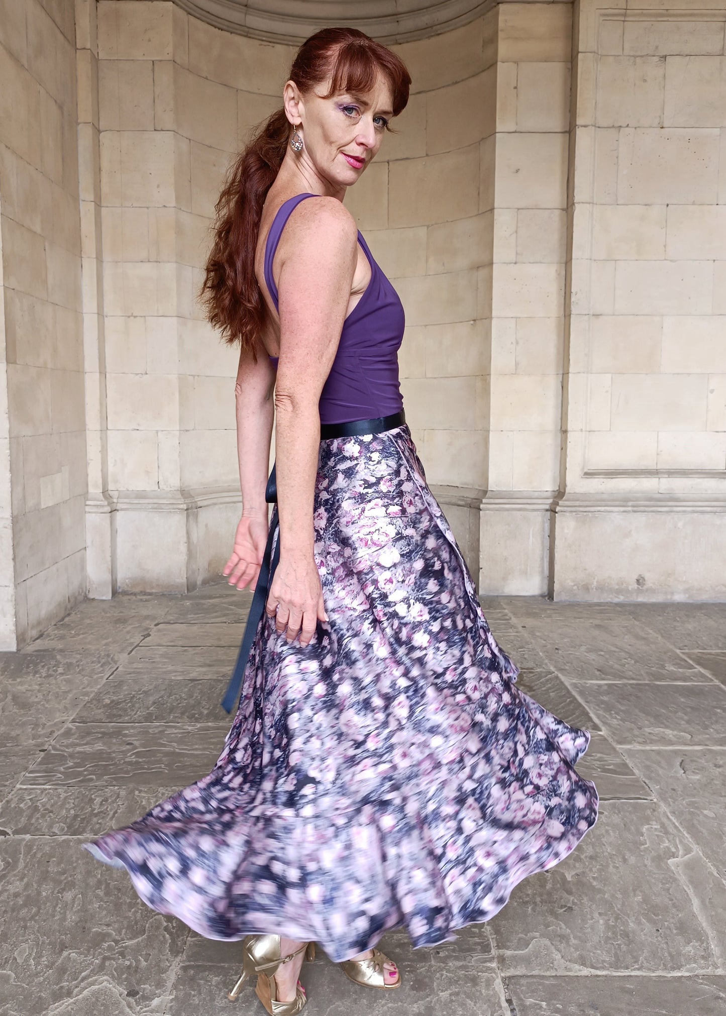 Wrap Satin Skirt Purple dream