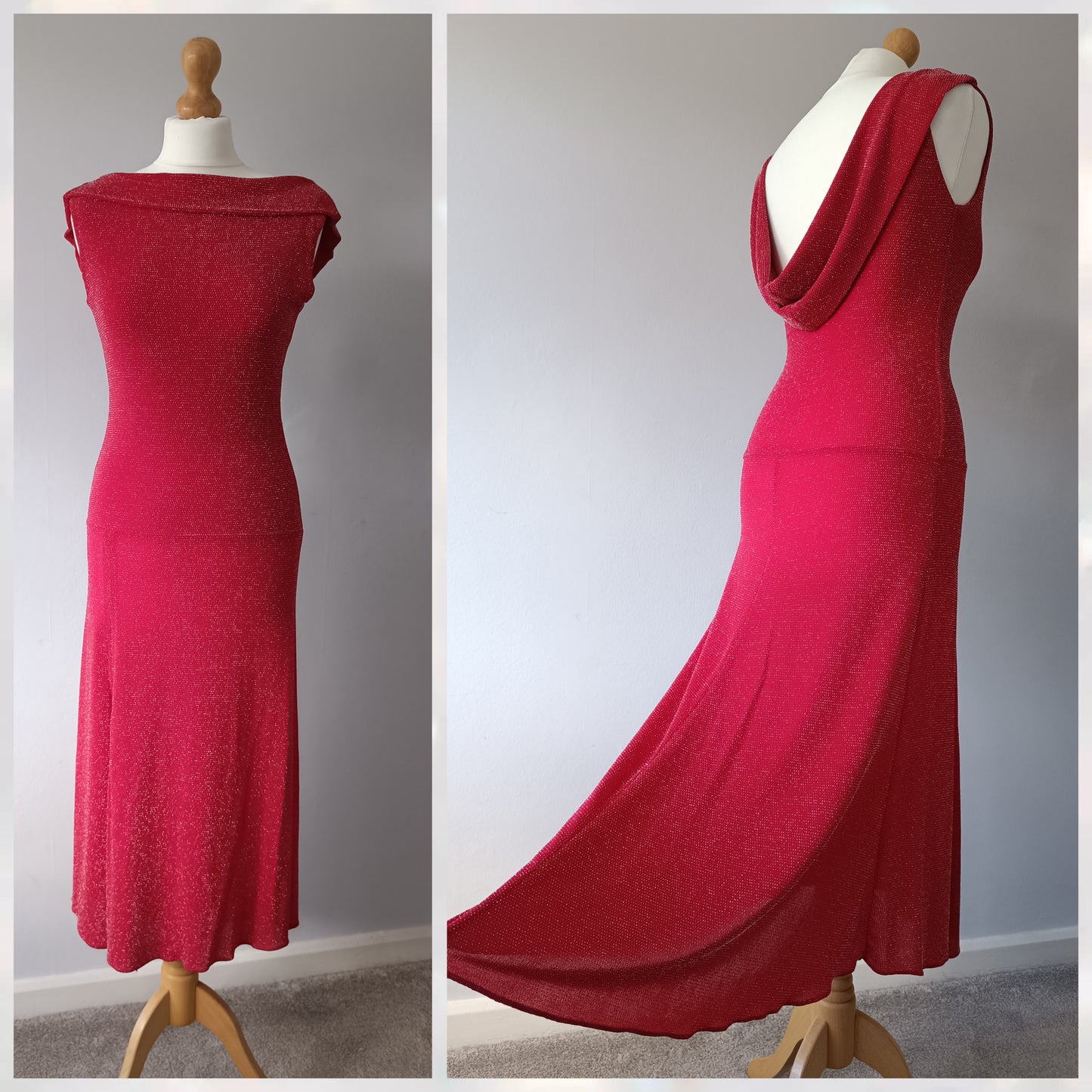 AGNES  Lurex dress with back waterfall