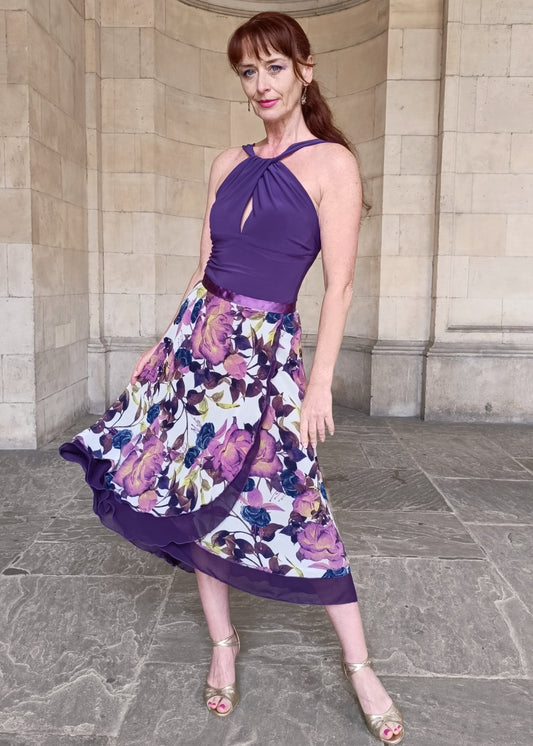 TANGO WRAP SKIRT Purle Floral